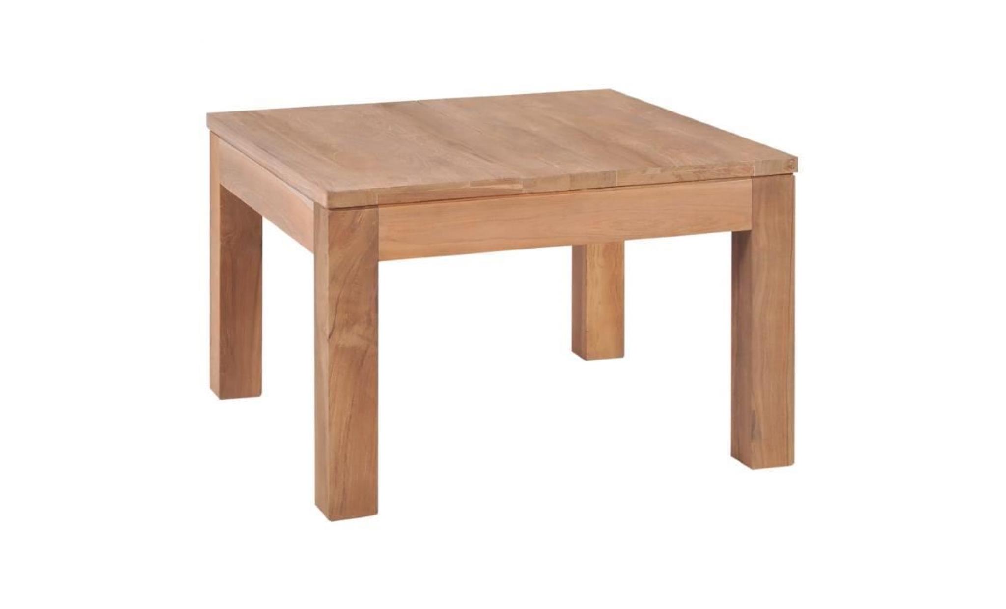 table basse bois de teck et finition naturelle 60 x 60 x 40 cm   246956