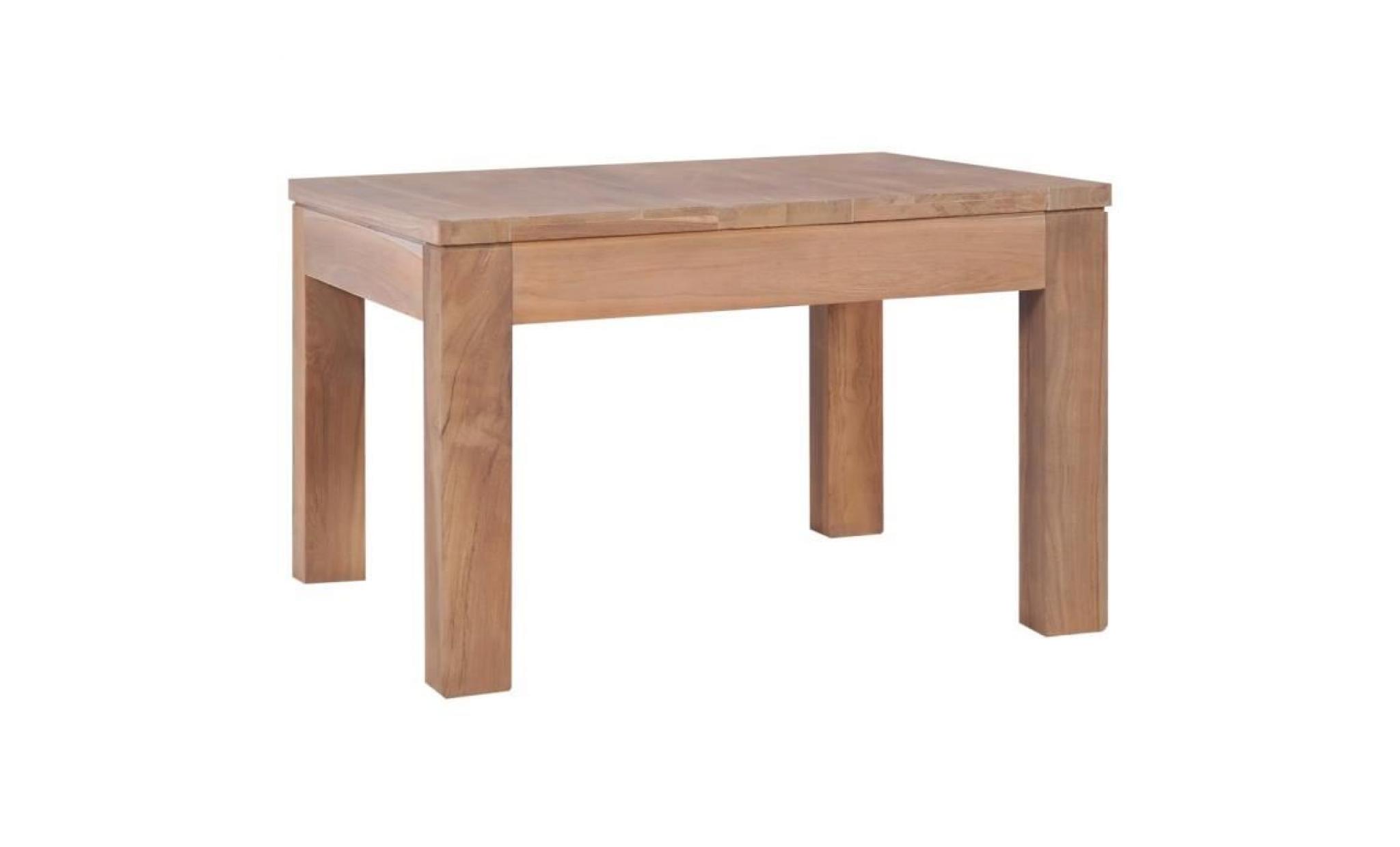 table basse bois de teck et finition naturelle 60 x 60 x 40 cm pas cher