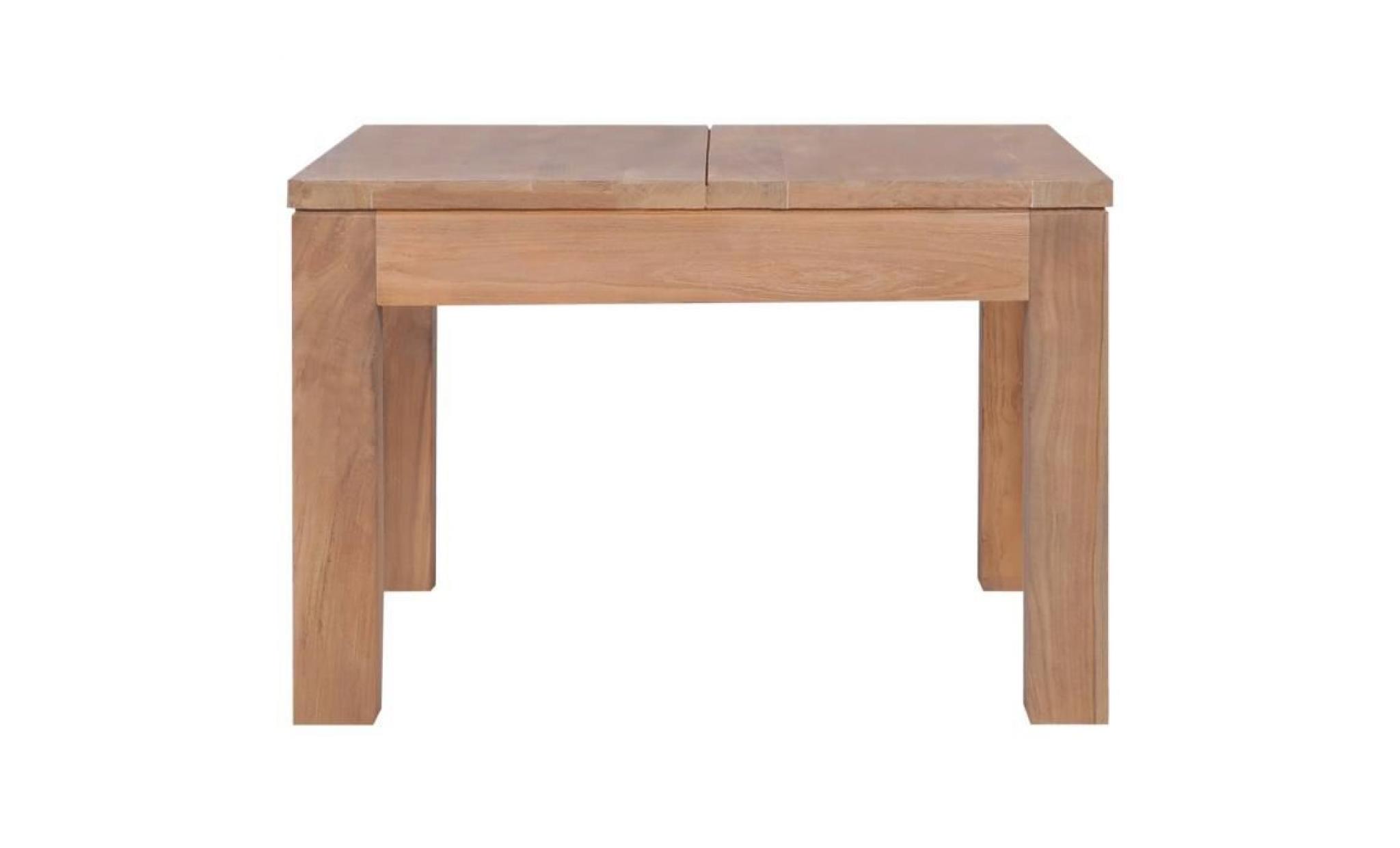 table basse bois de teck et finition naturelle 60 x 60 x 40 cm   246956 pas cher