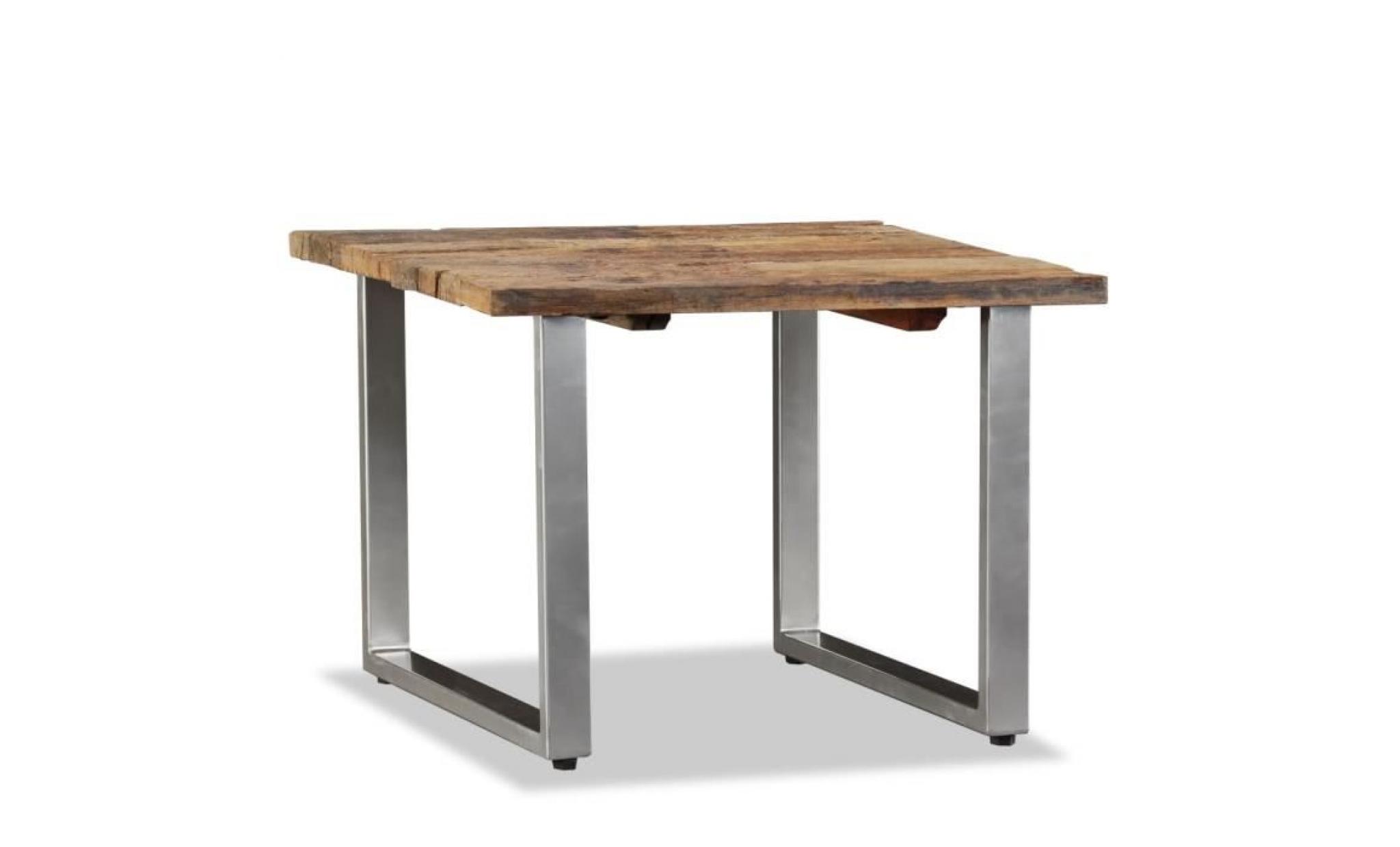 table basse bois de traverses massif 55 x 55 x 40 cm