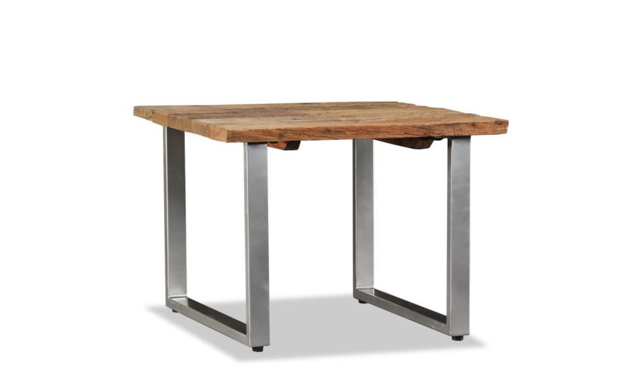 table basse bois de traverses massif 55 x 55 x 40 cm pas cher