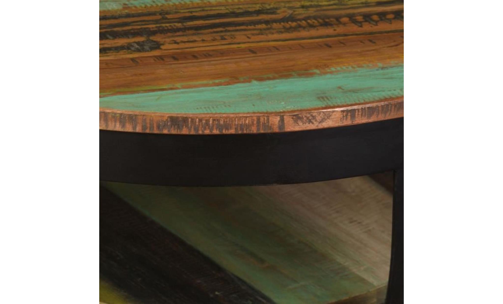 table basse bois massif de récupération 65 x 32 cm pas cher