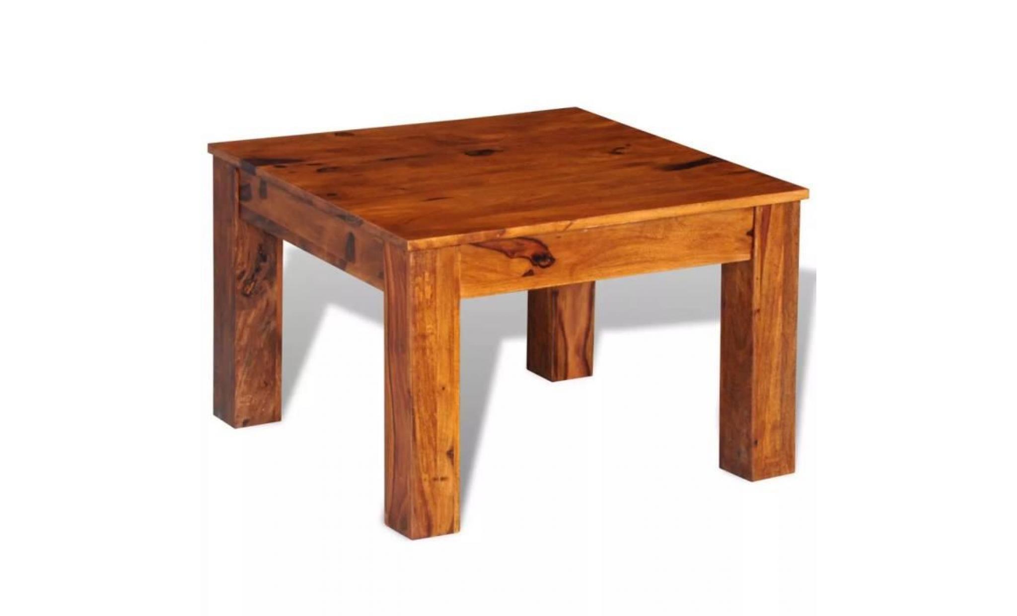 table basse bois massif de sesham 60 x 60 x 40 cm