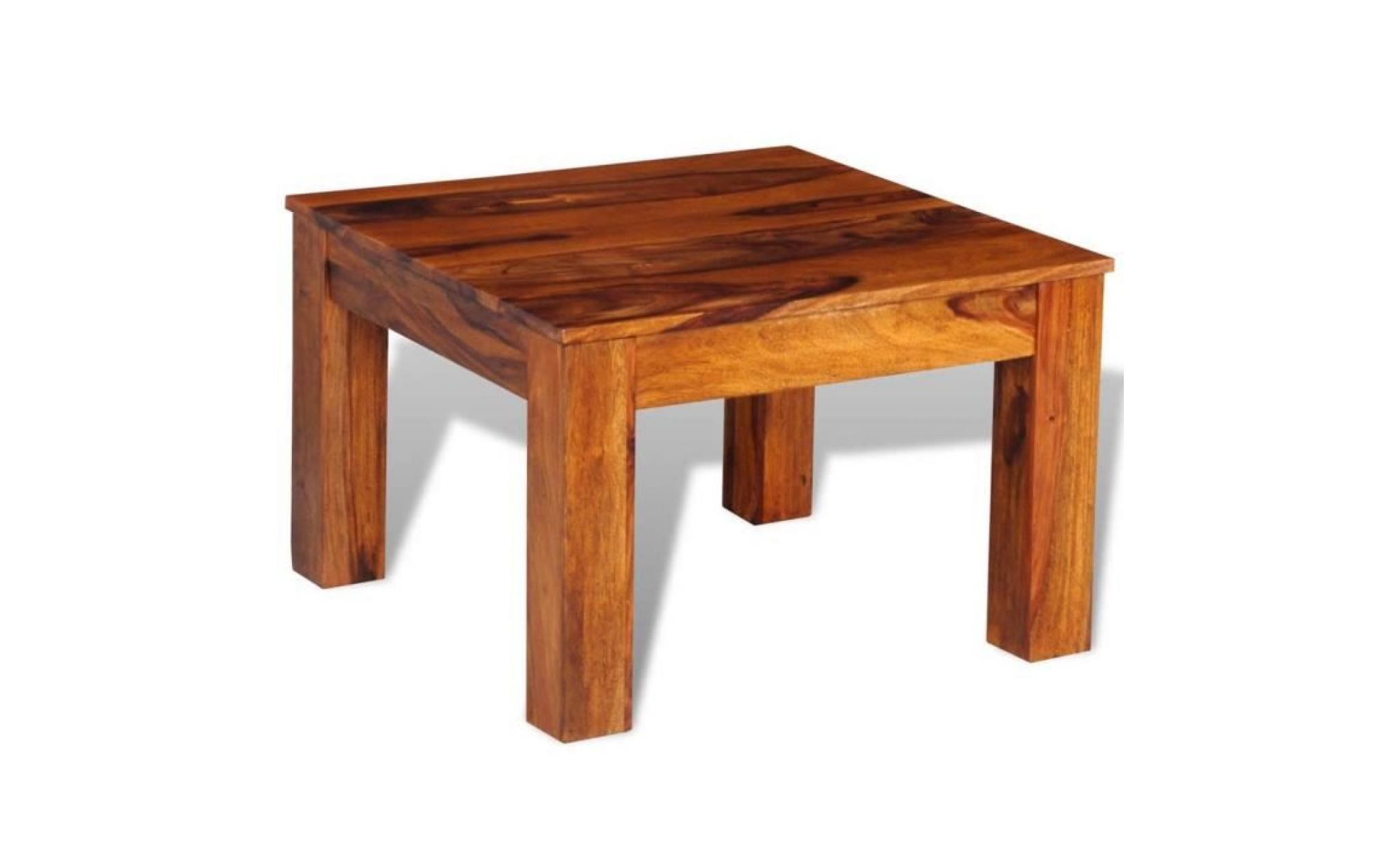 table basse bois massif de sesham 60 x 60 x 40 cm pas cher