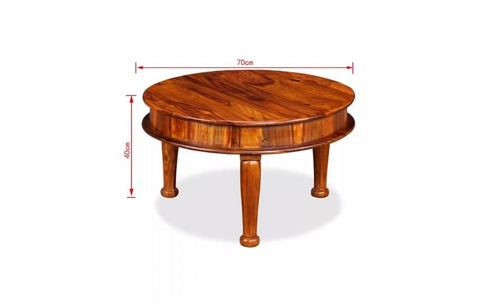 table basse bois massif de sesham 70 x 70 x 40 cm pas cher