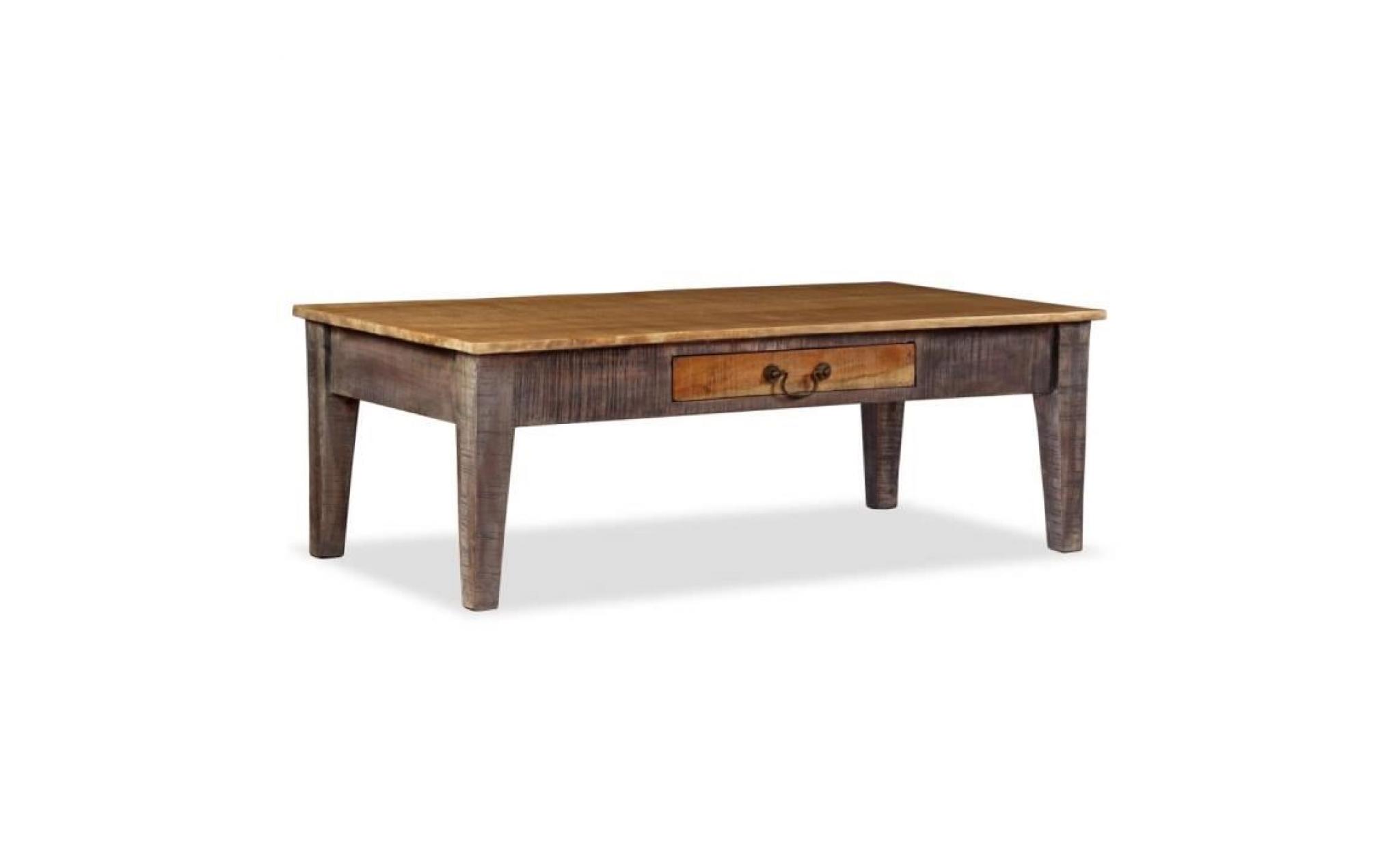 table basse bois massif vintage 118 x 60 x 40 cm