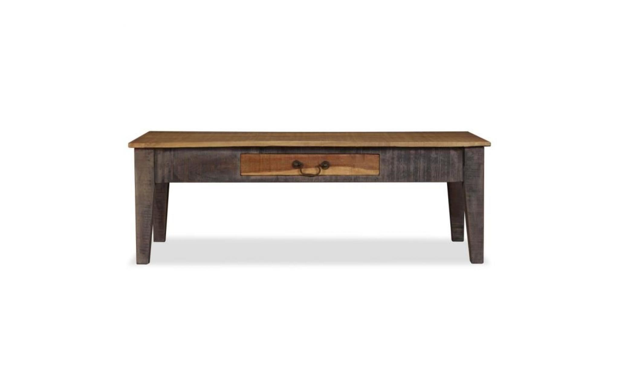 table basse bois massif vintage 118 x 60 x 40 cm pas cher