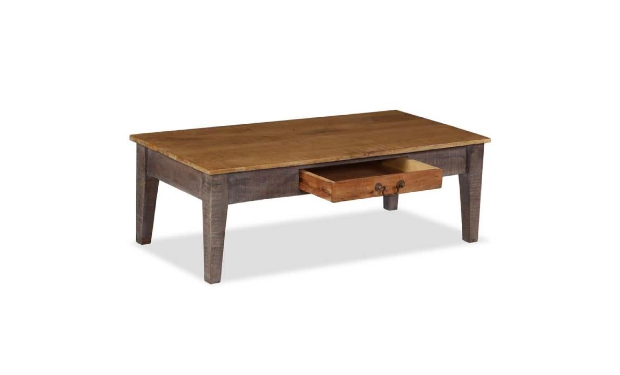 table basse bois massif vintage 118 x 60 x 40 cm pas cher