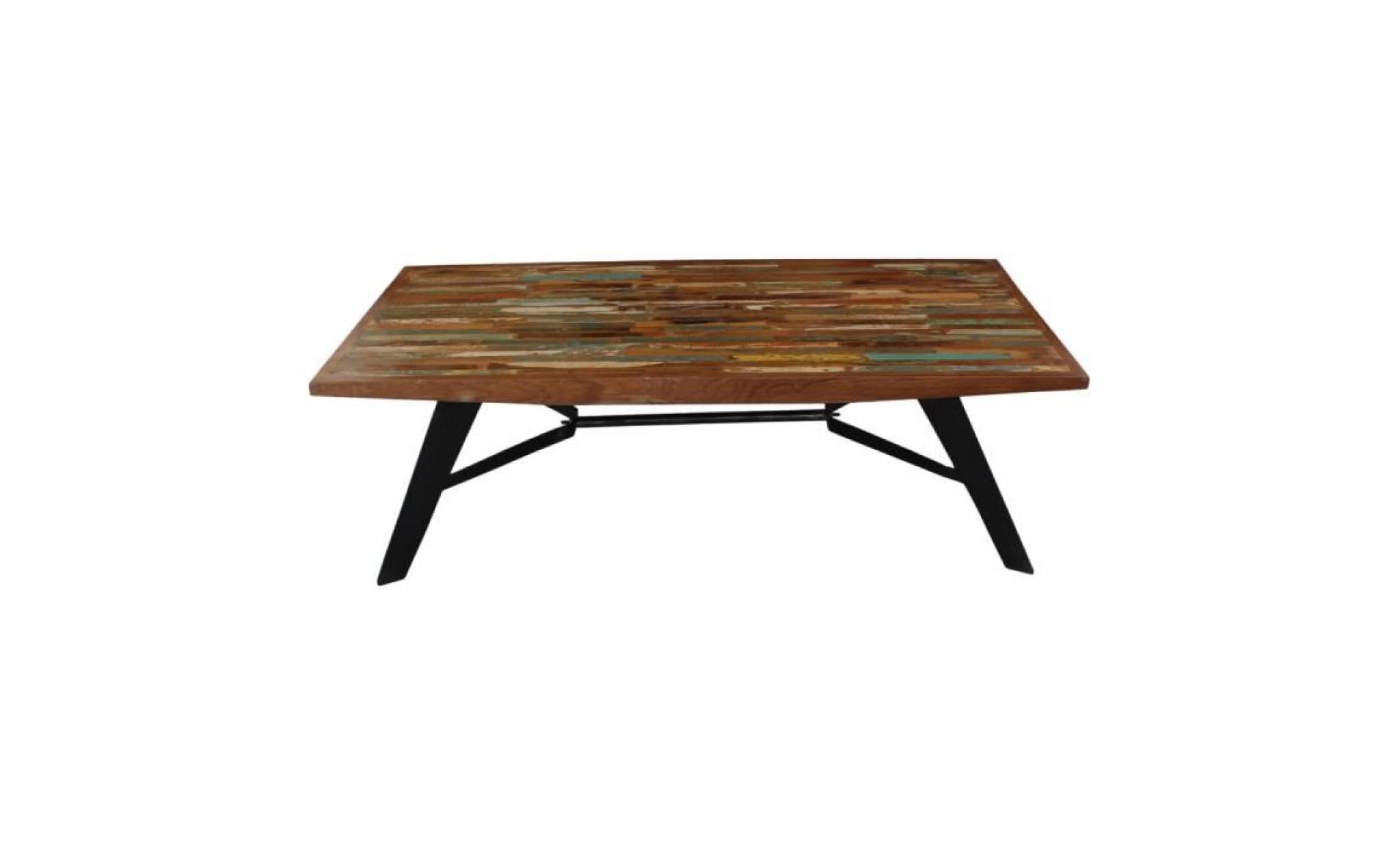 table basse bois recyclé meuble house marron pas cher