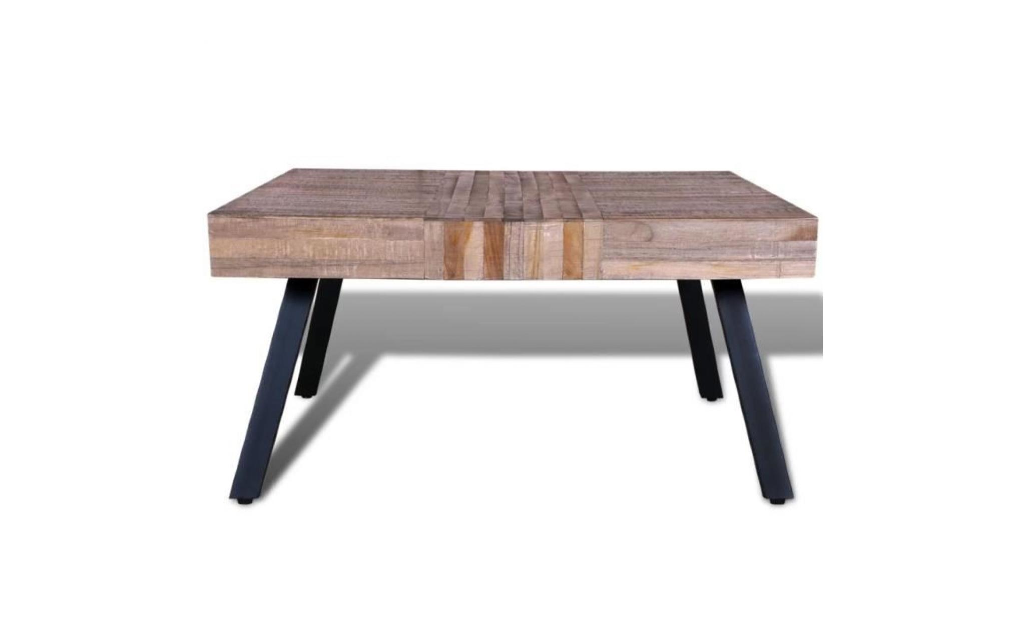 table basse carrée bois de teck de récupération table a manger table basse de salon salle décoration chambre simple pratique pas cher