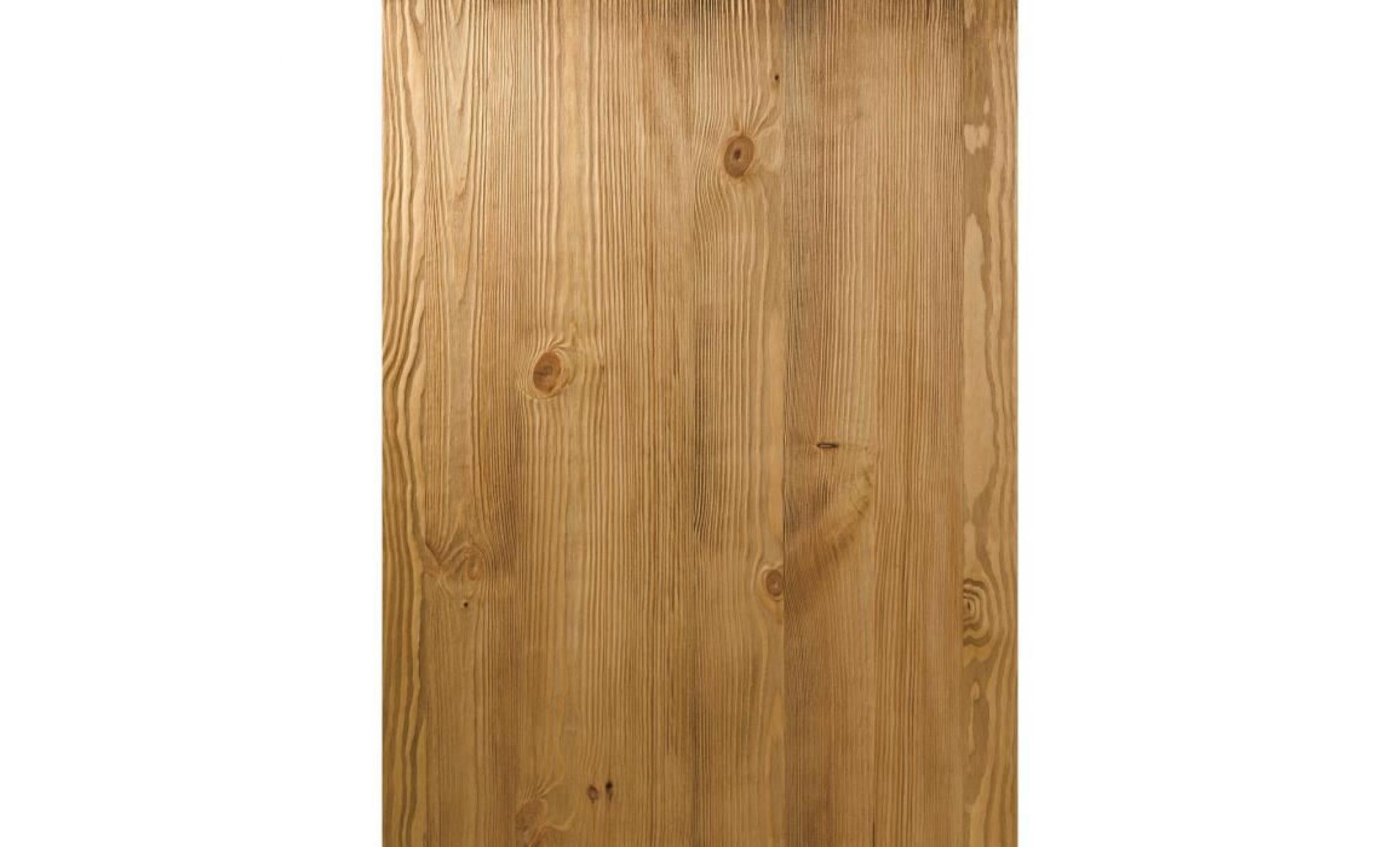 table basse carrée style contemporain en bois pin massif ciré brossé et métal   l 100 x l 100 cm pas cher