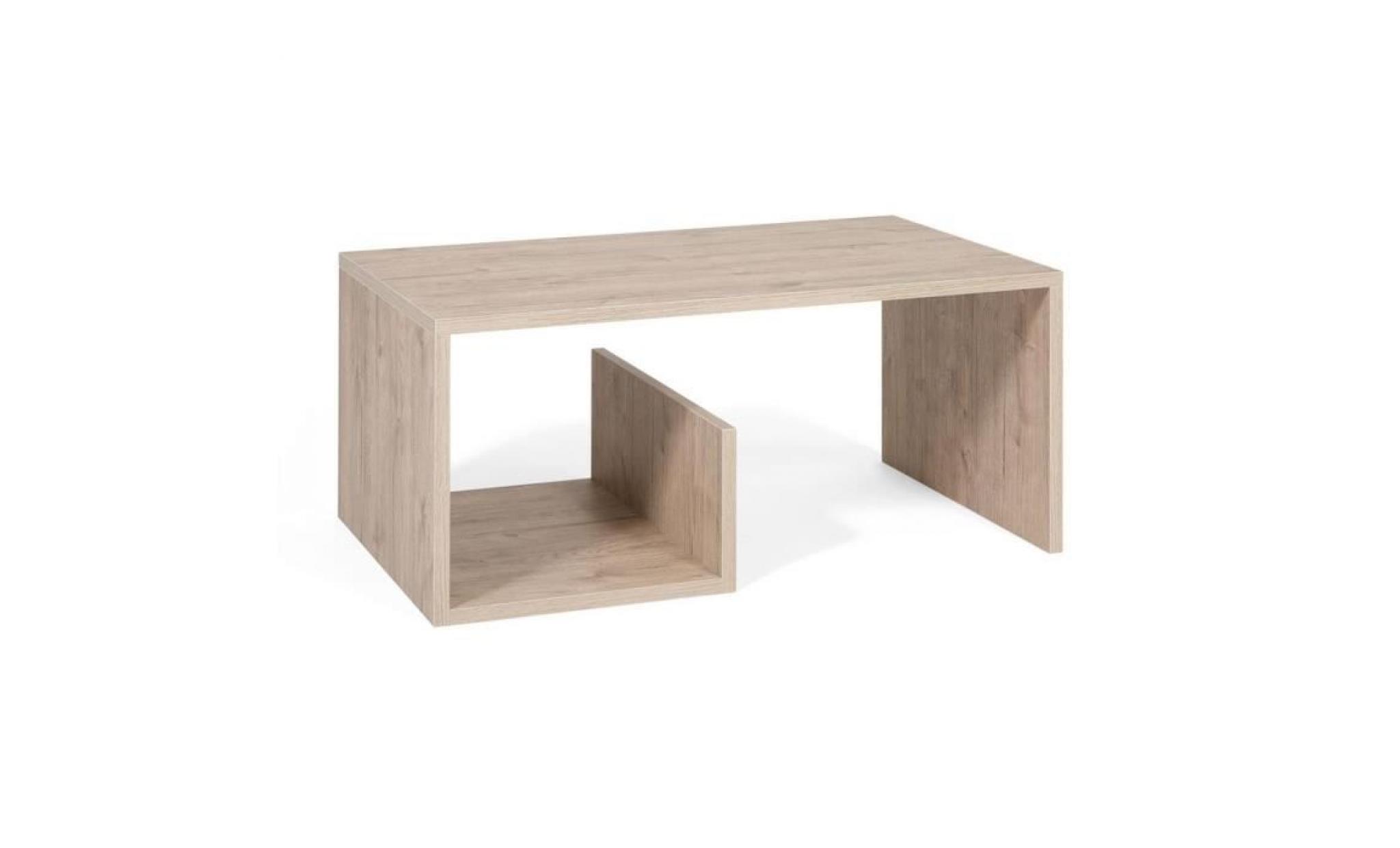 mobilifiver table basse, snake, chêne naturel, 80 x 50 x 35 cm, mélaminé, made in italy