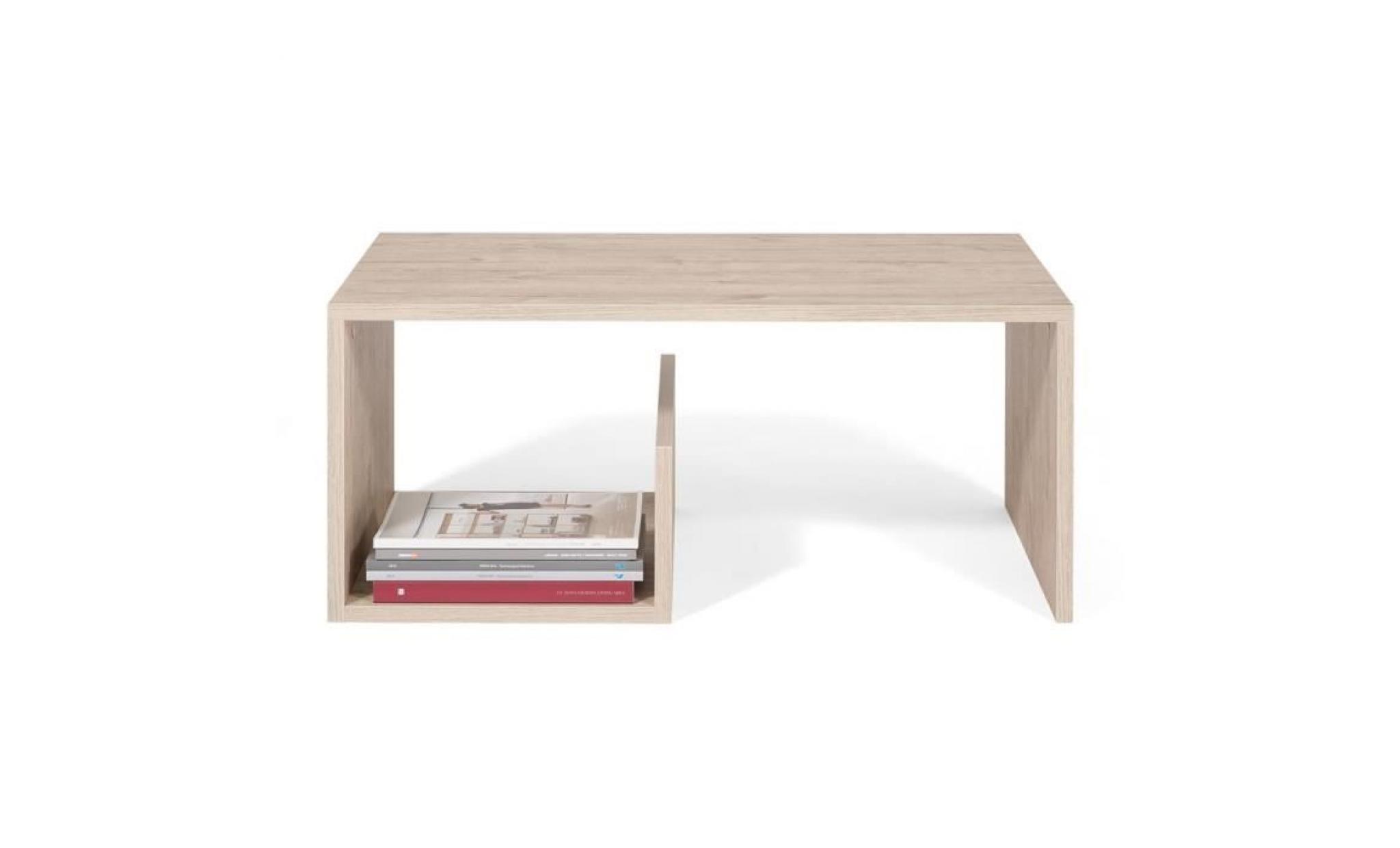 mobilifiver table basse, snake, chêne naturel, 80 x 50 x 35 cm, mélaminé, made in italy pas cher