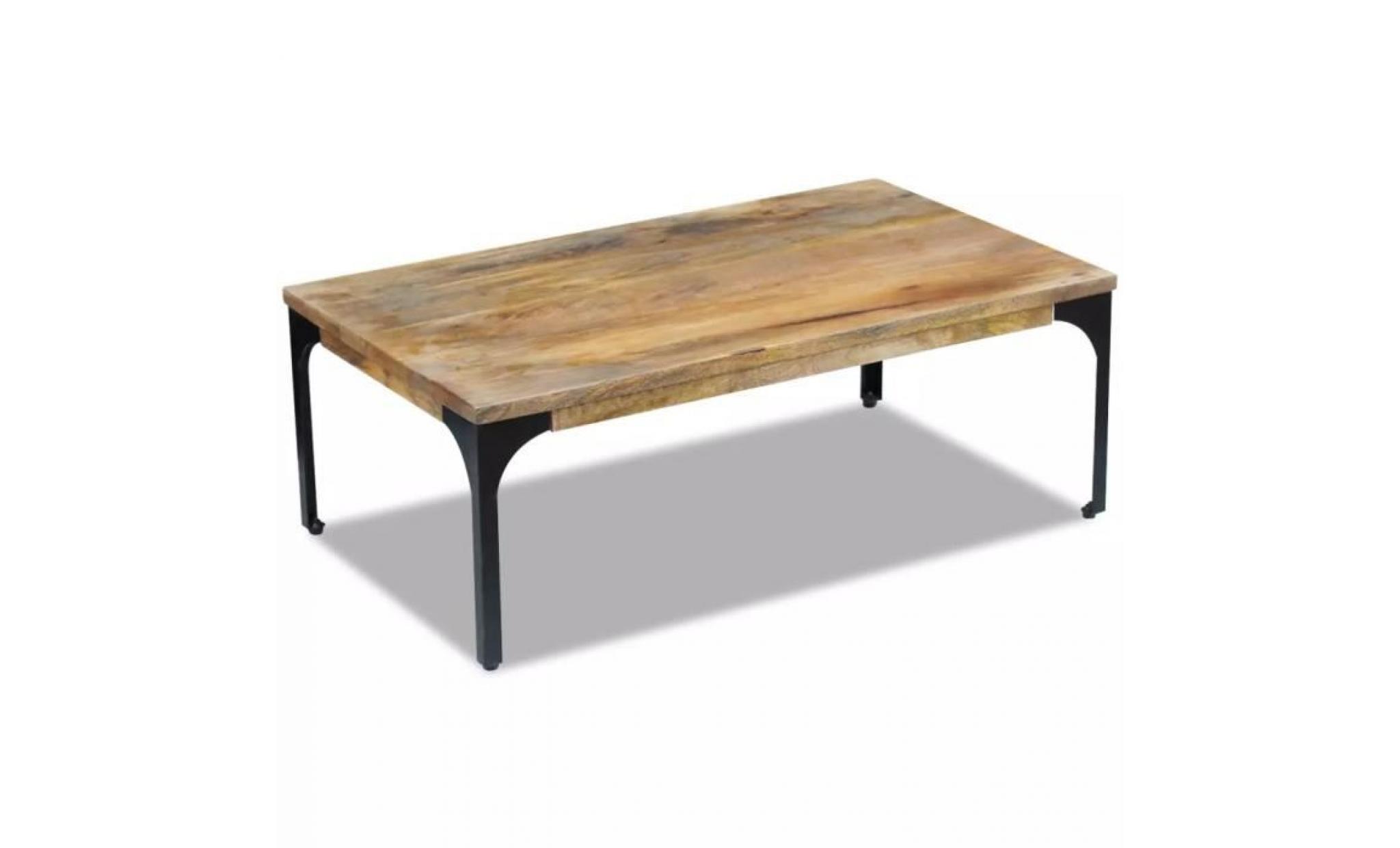 table basse console bois de manguier 100 x 60 x 35 cm pas cher