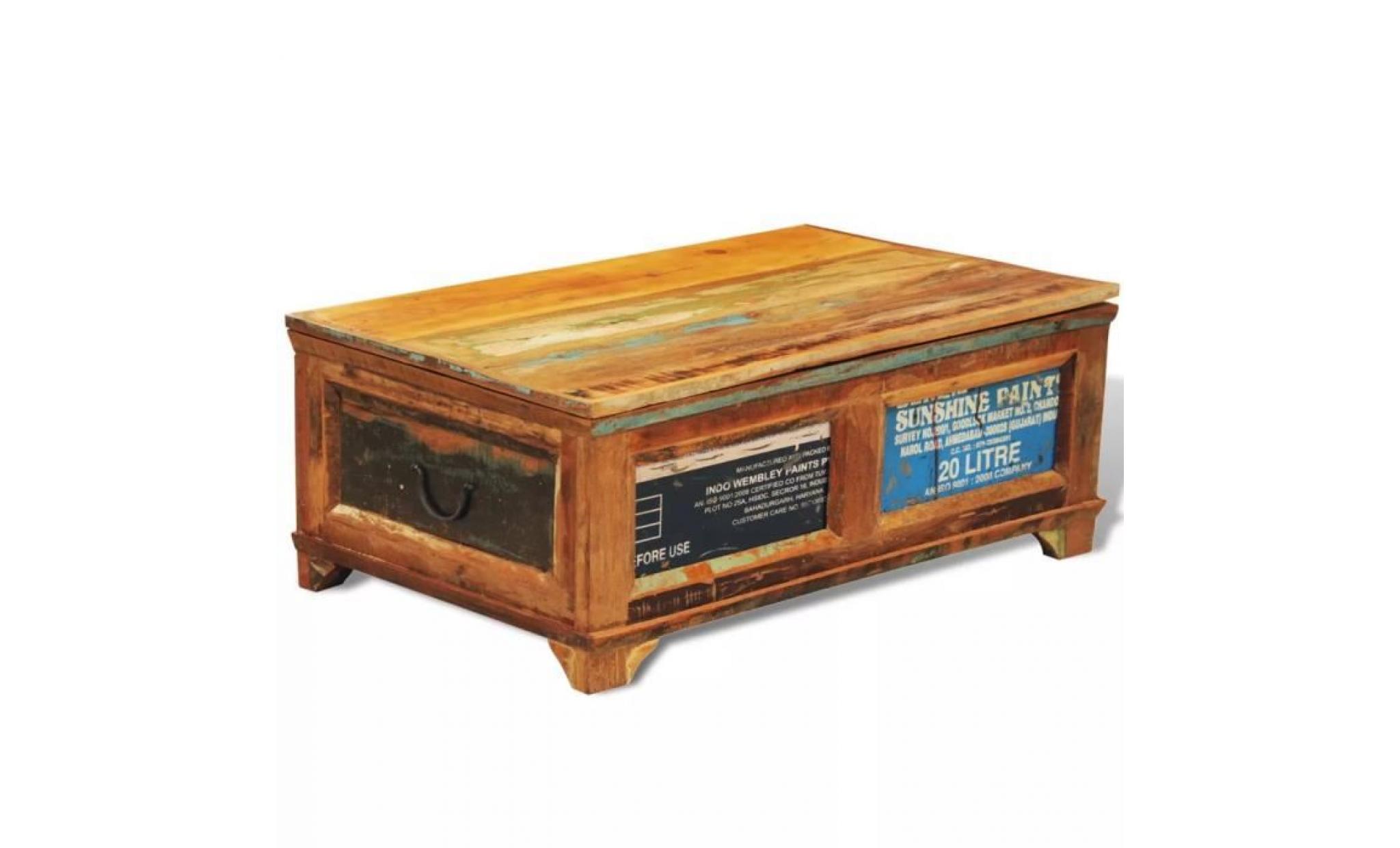table basse consoles avec espace de rangement vintage bois recyclé