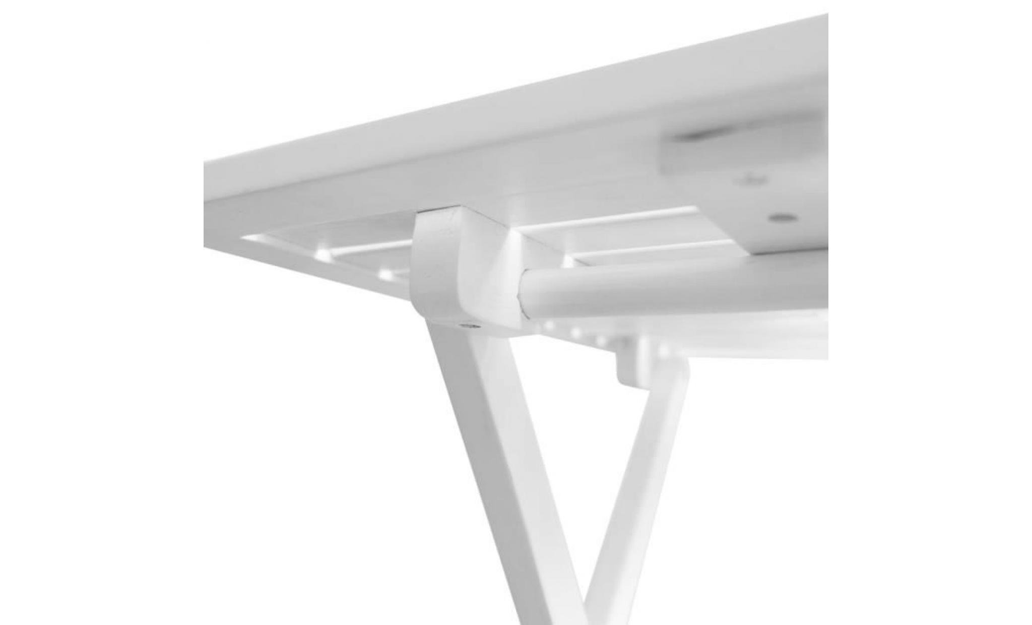 table basse d'extérieur bois d'acacia blanc portable pliable meuble multifonctionel pas cher