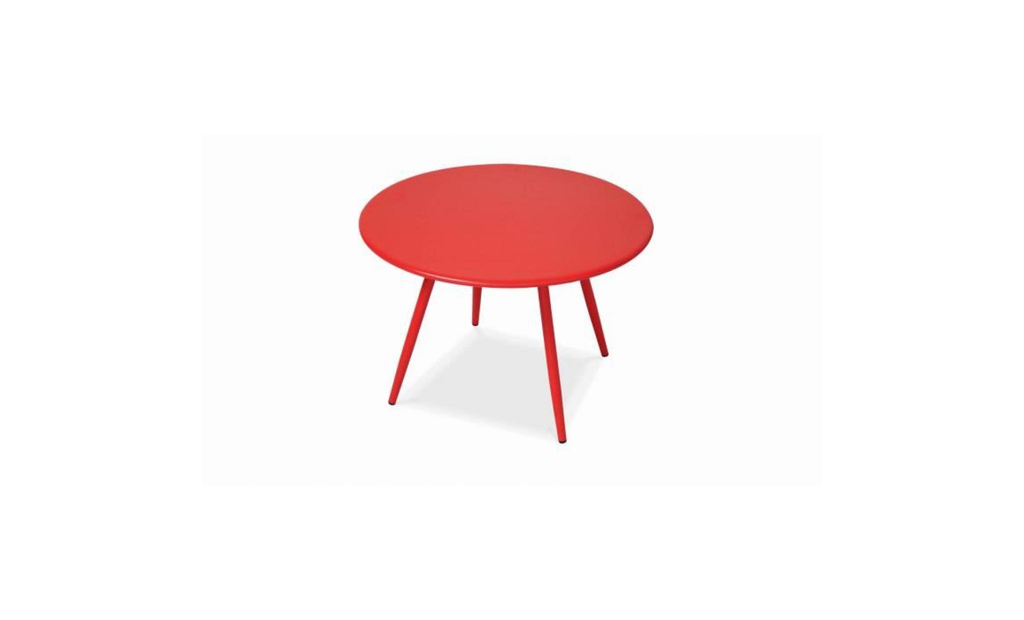 table basse de jardin ronde rouge diamètre 40 cm