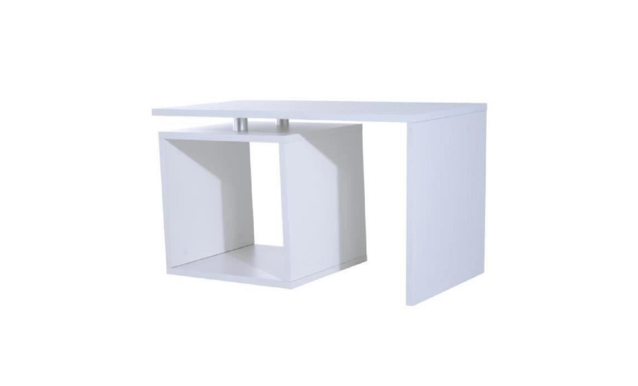 table basse contemporaine design géométrique carré rectangulaire 77l x 40l x 44h cm noir mat neuf 36bk pas cher