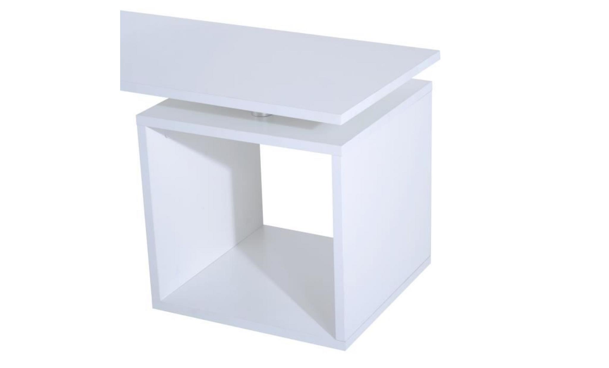 table basse contemporaine design géométrique carré rectangulaire 77l x 40l x 44h cm noir mat neuf 36bk pas cher