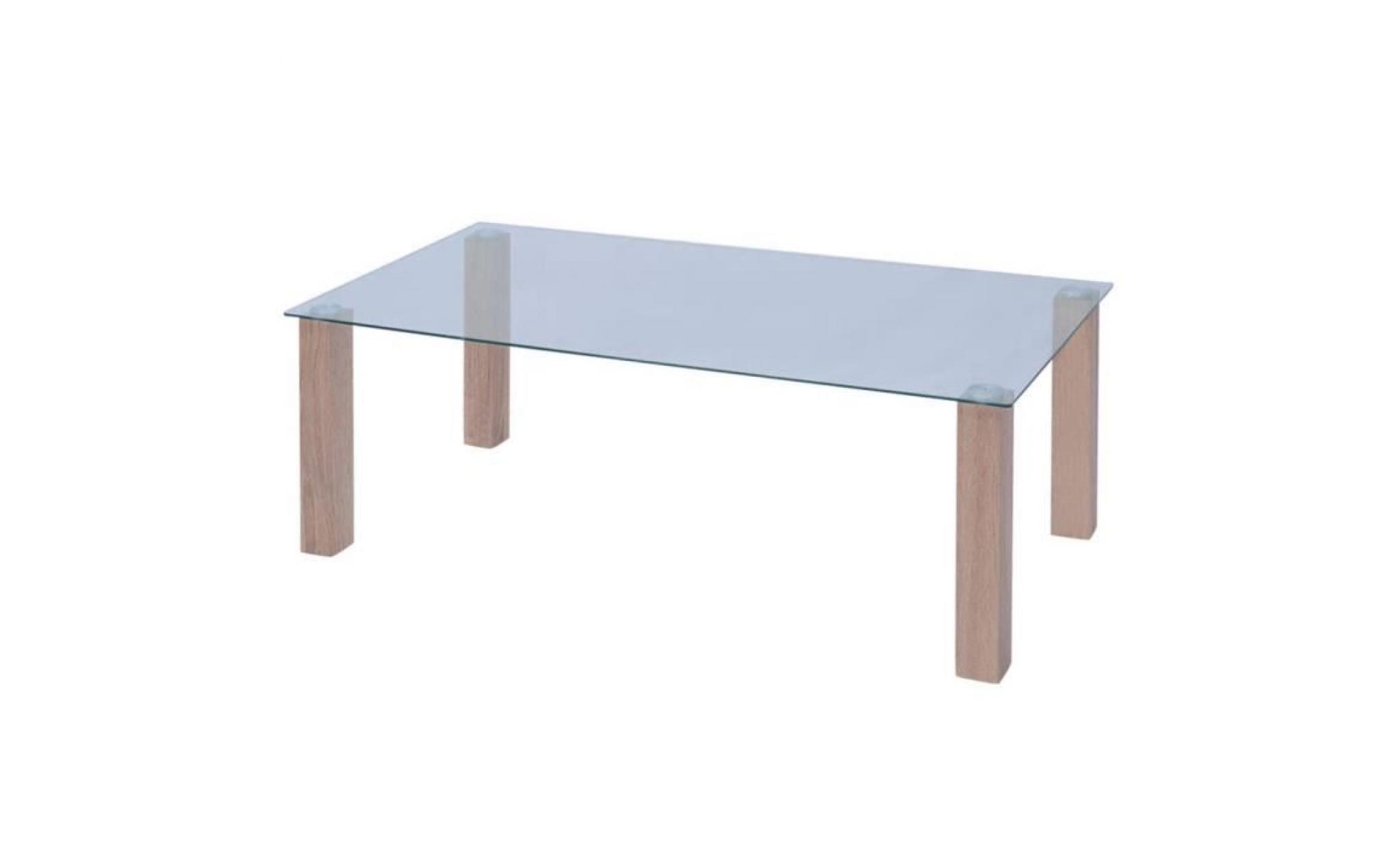 table basse de salon en verre 120 x 60 x 43 cm