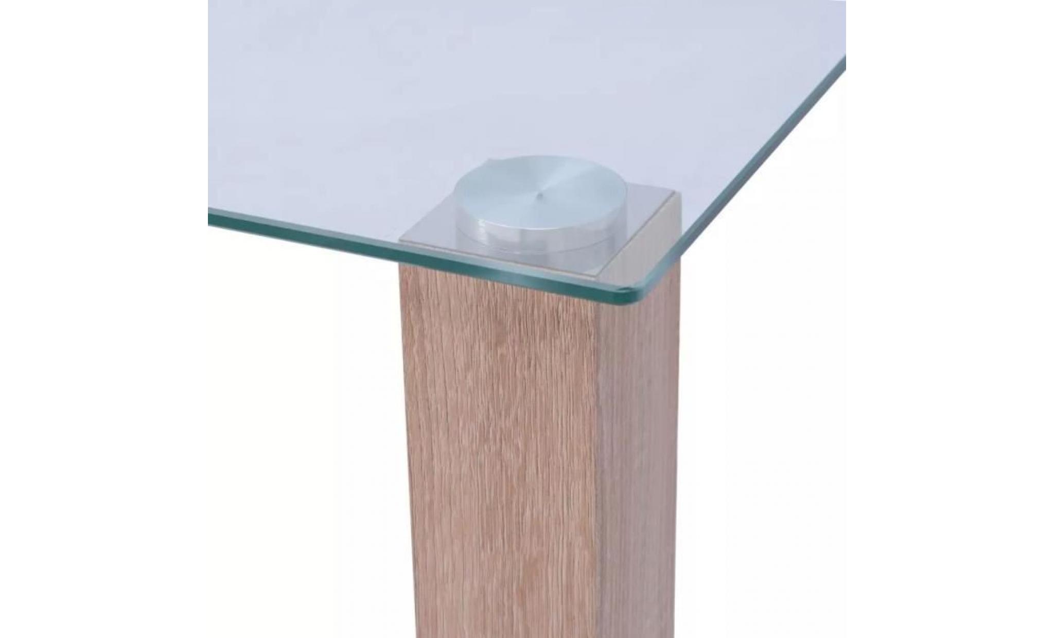 table basse de salon en verre 120 x 60 x 43 cm pas cher