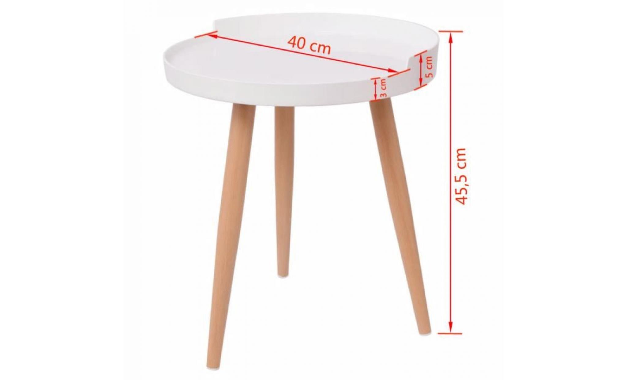 table basse de salon ronde 40 x 45,5 cm blanc pas cher