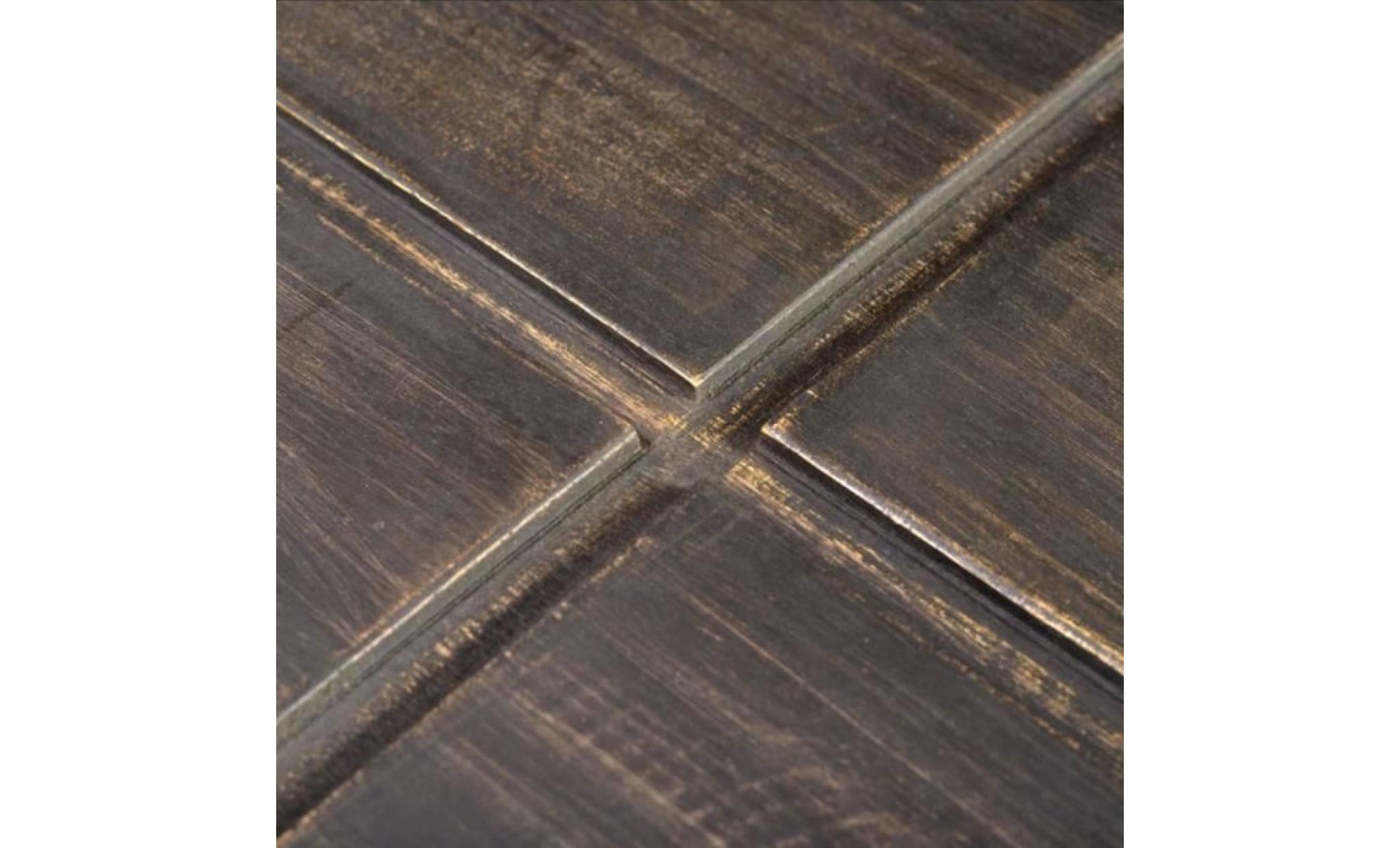 table basse de salon scandinave 68 x 68 x 30 cmstyle contemporain industriel consoles carrée marron foncé bois massif de manguier pas cher