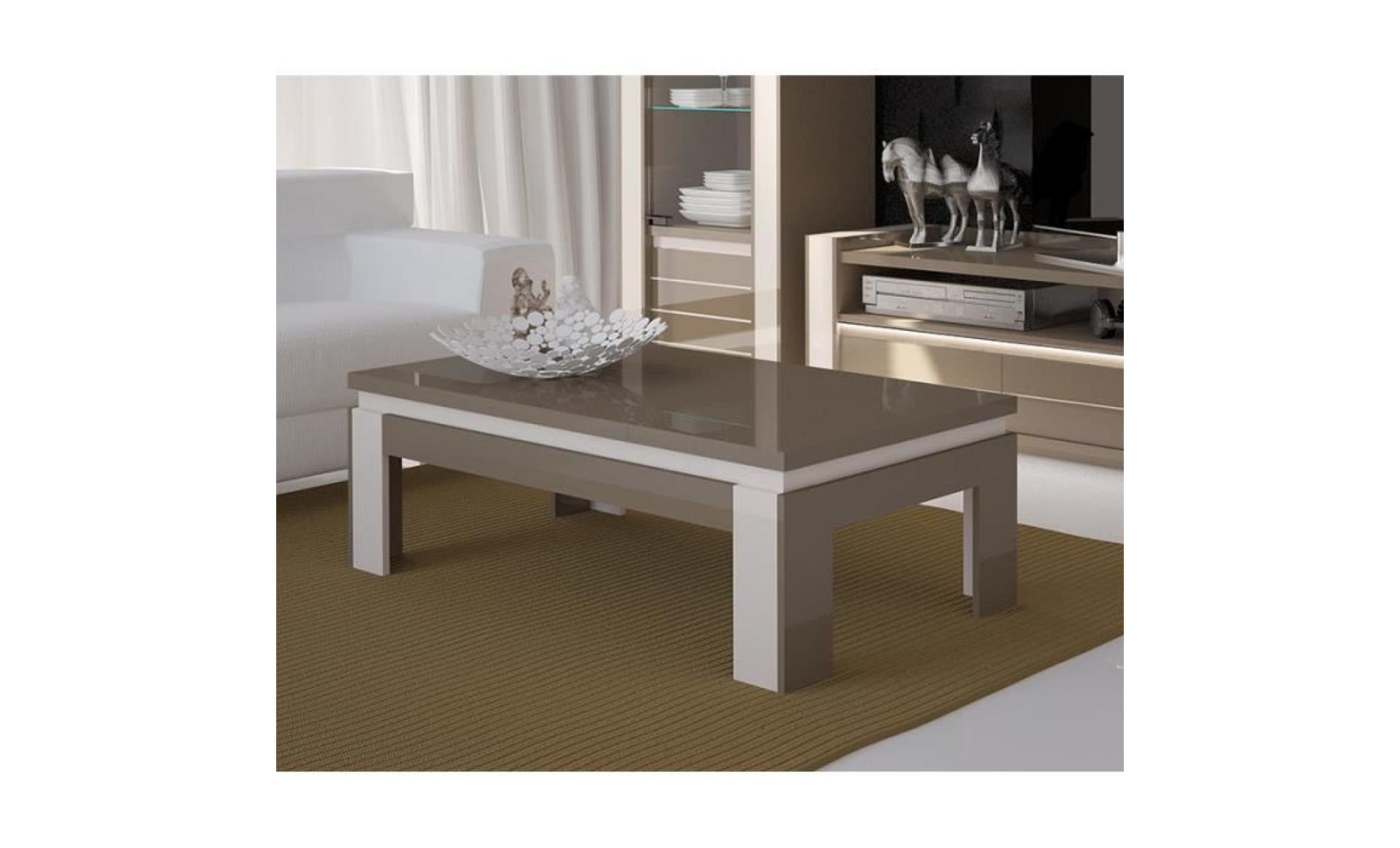 table basse design lina cappuccino et blanc crème