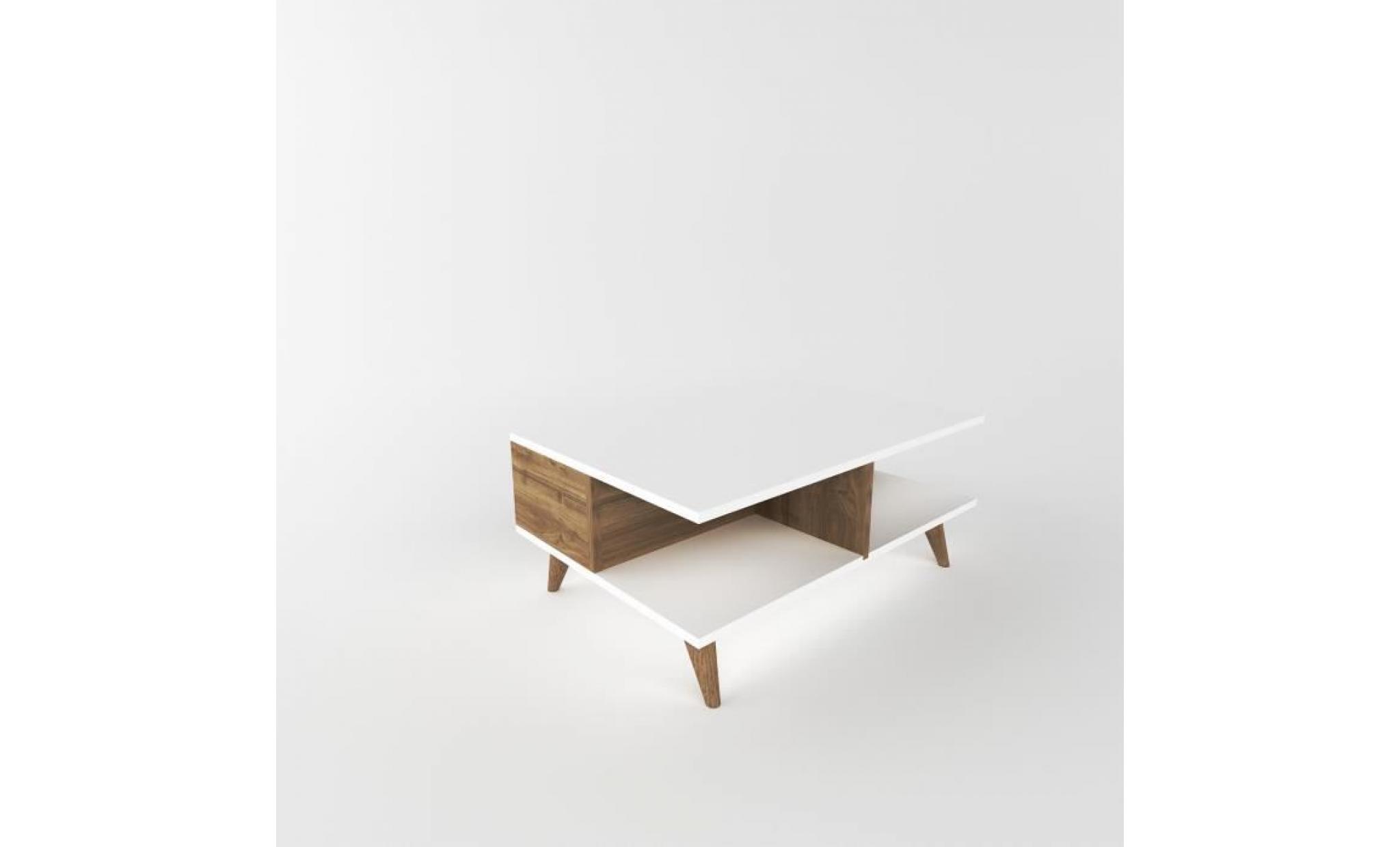 table basse design lione   l. 90 x h. 38,6 cm   blanc