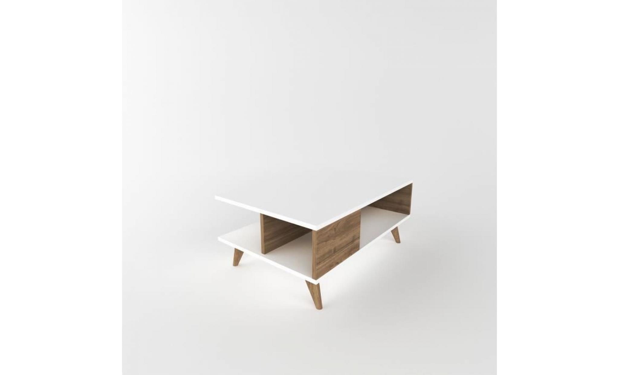 table basse design lione   l. 90 x h. 38,6 cm   blanc pas cher