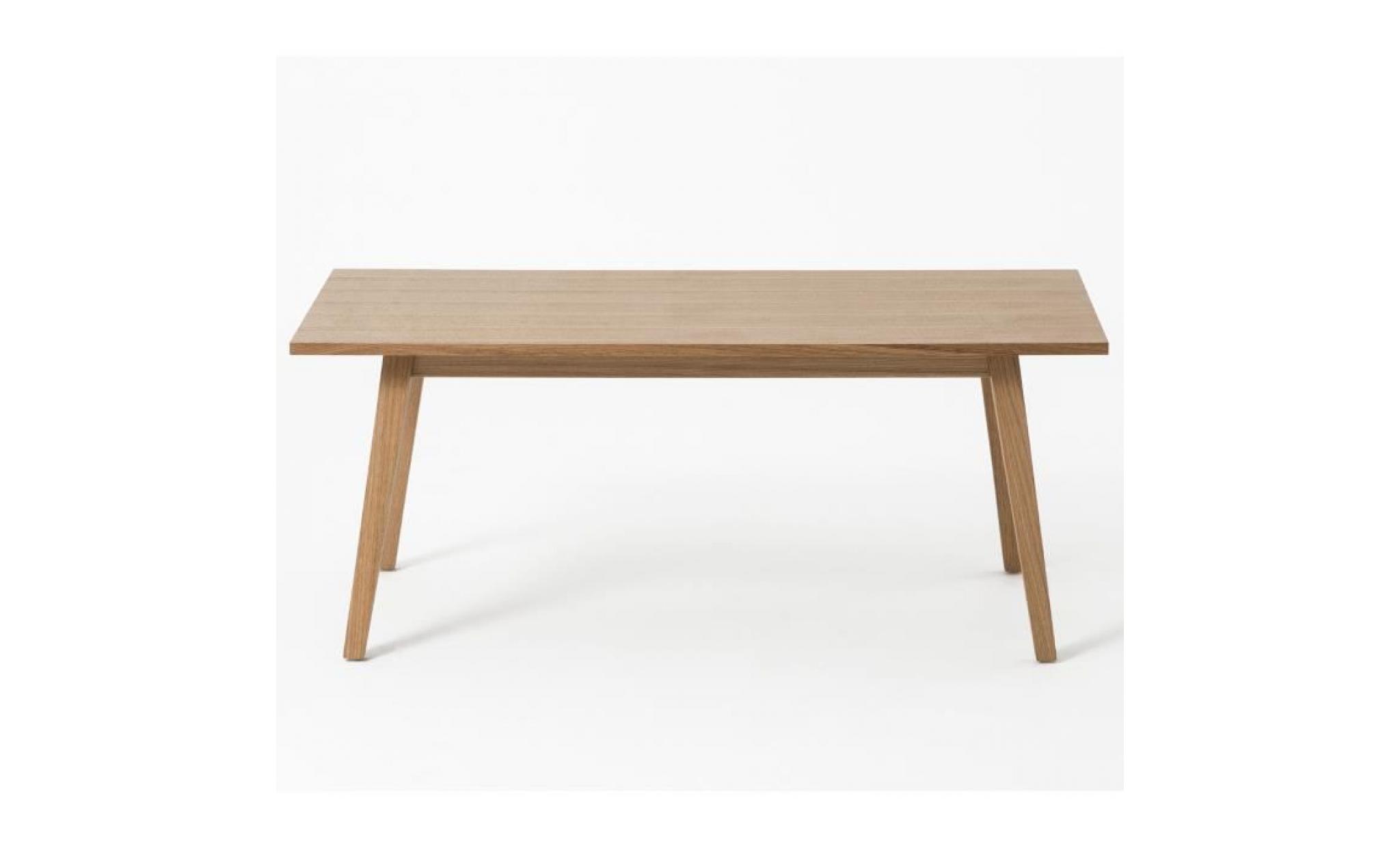 table basse design scandinave alskar chêne 120 cm x 65 cm pas cher