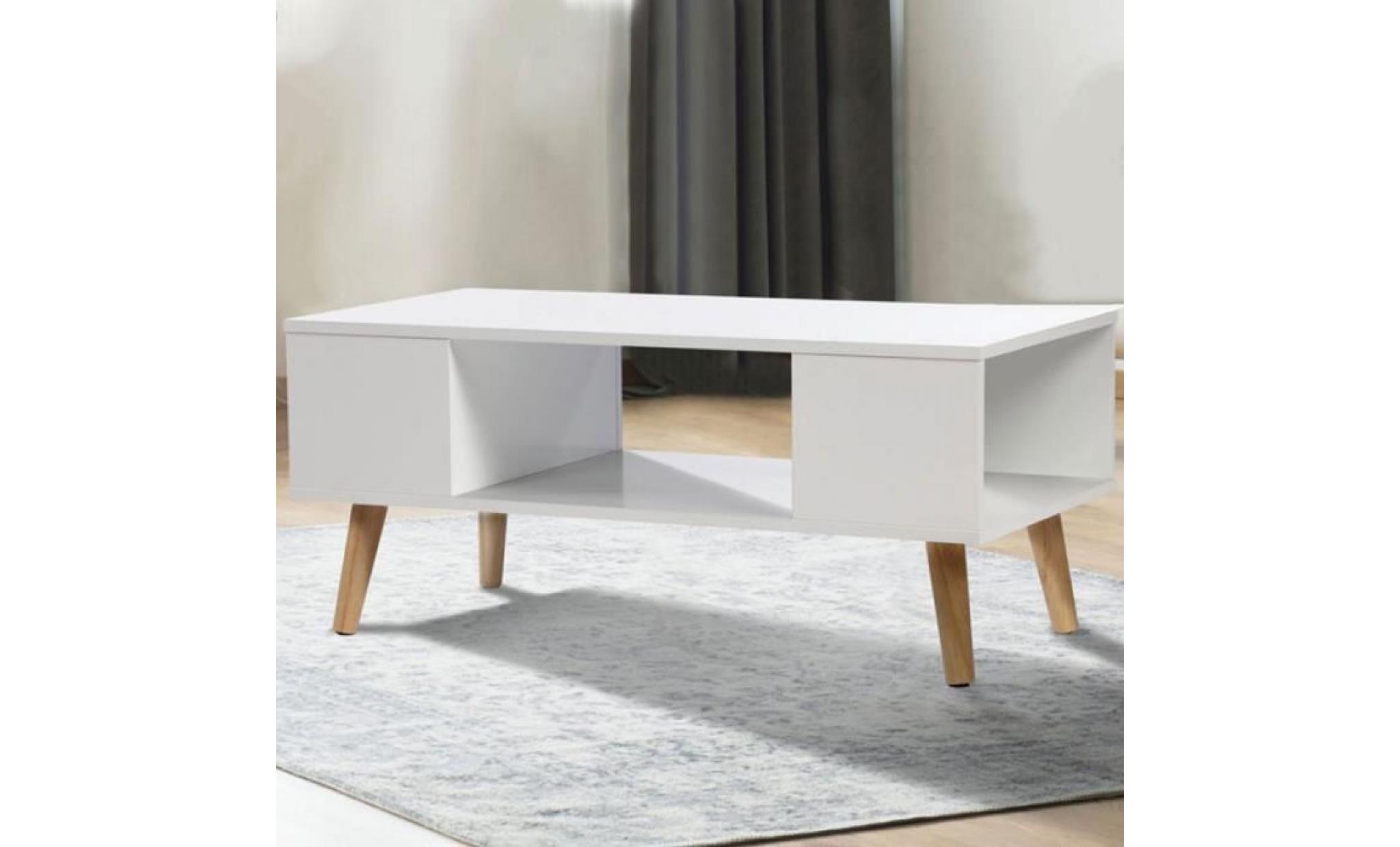 table basse effie scandinave bois blanc