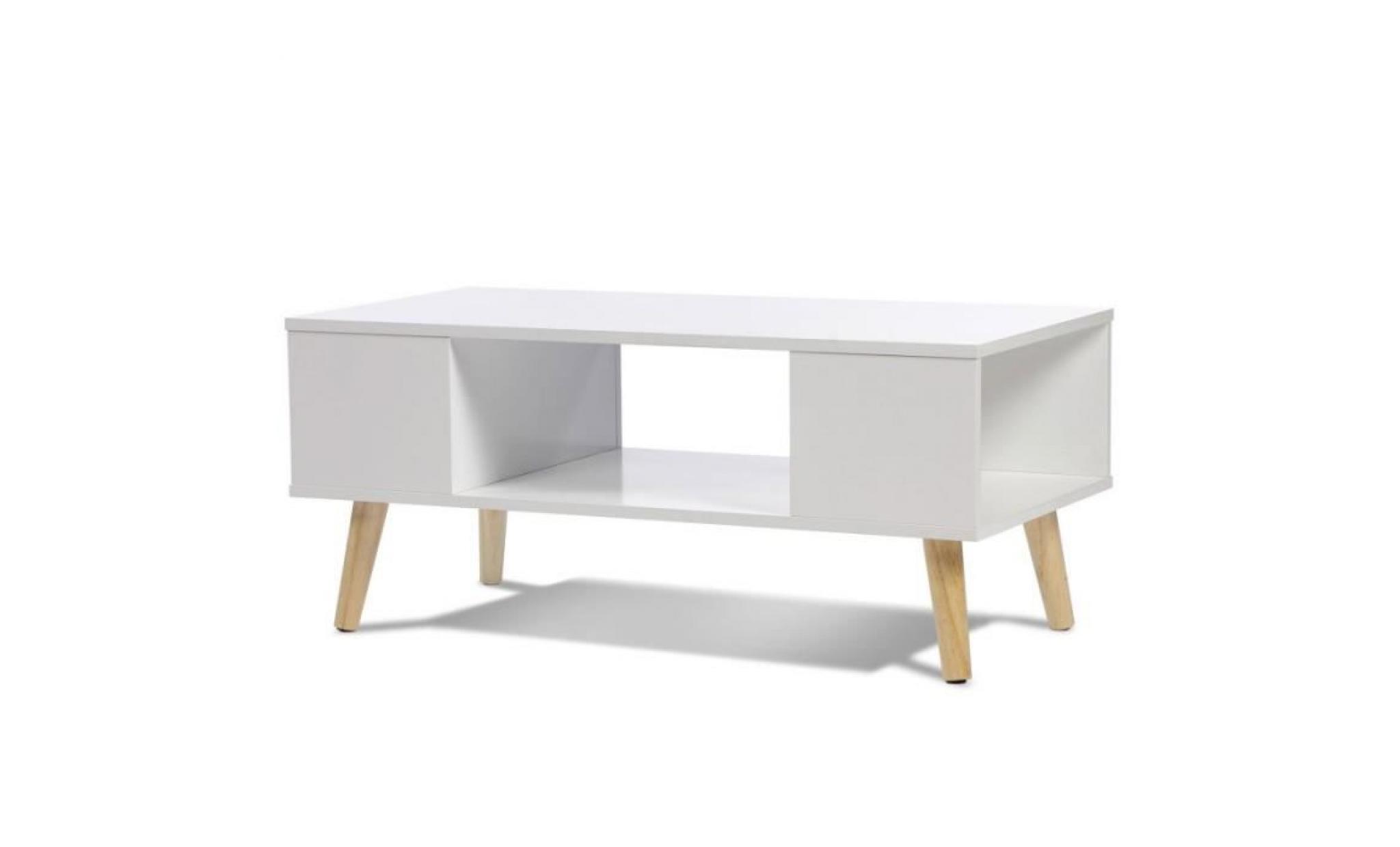 table basse effie scandinave bois blanc pas cher