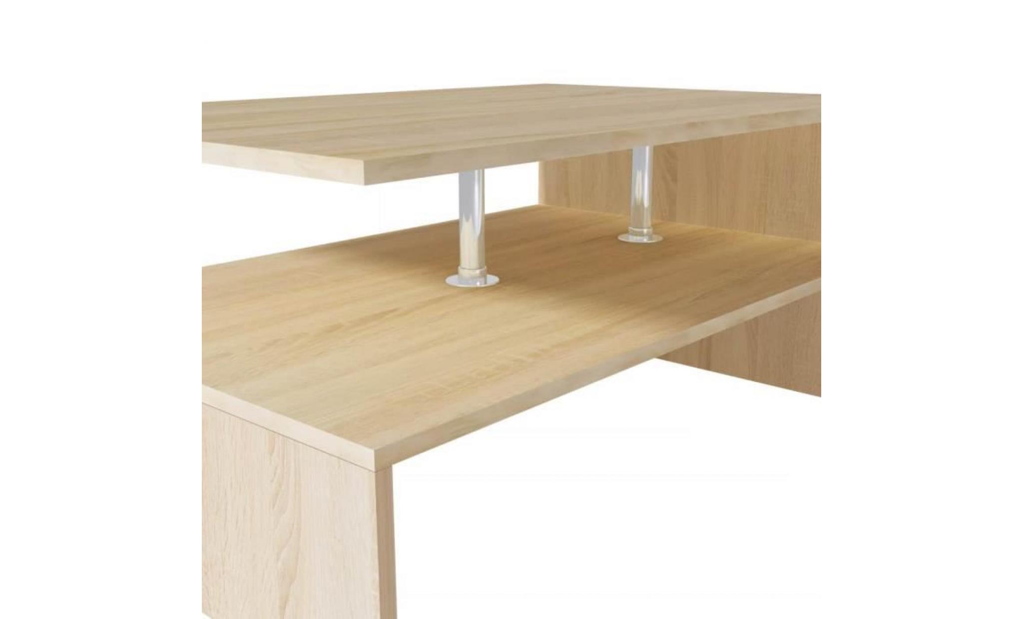 table basse en aggloméré 90 x 59 x 42 cm chêne table basse scandinave table console pas cher