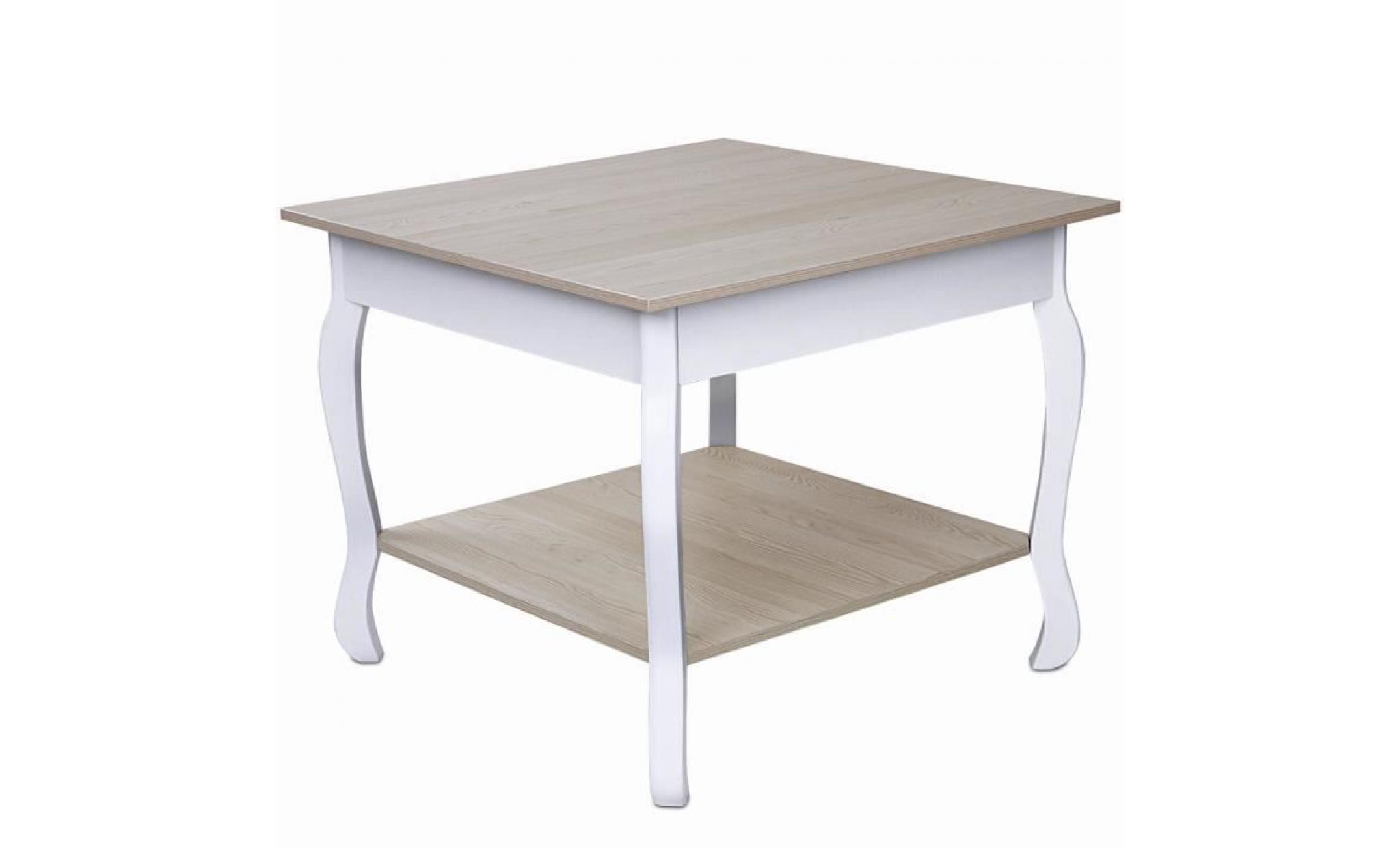 table basse en bois 60 x 60 cm tons naturels meuble de chambre