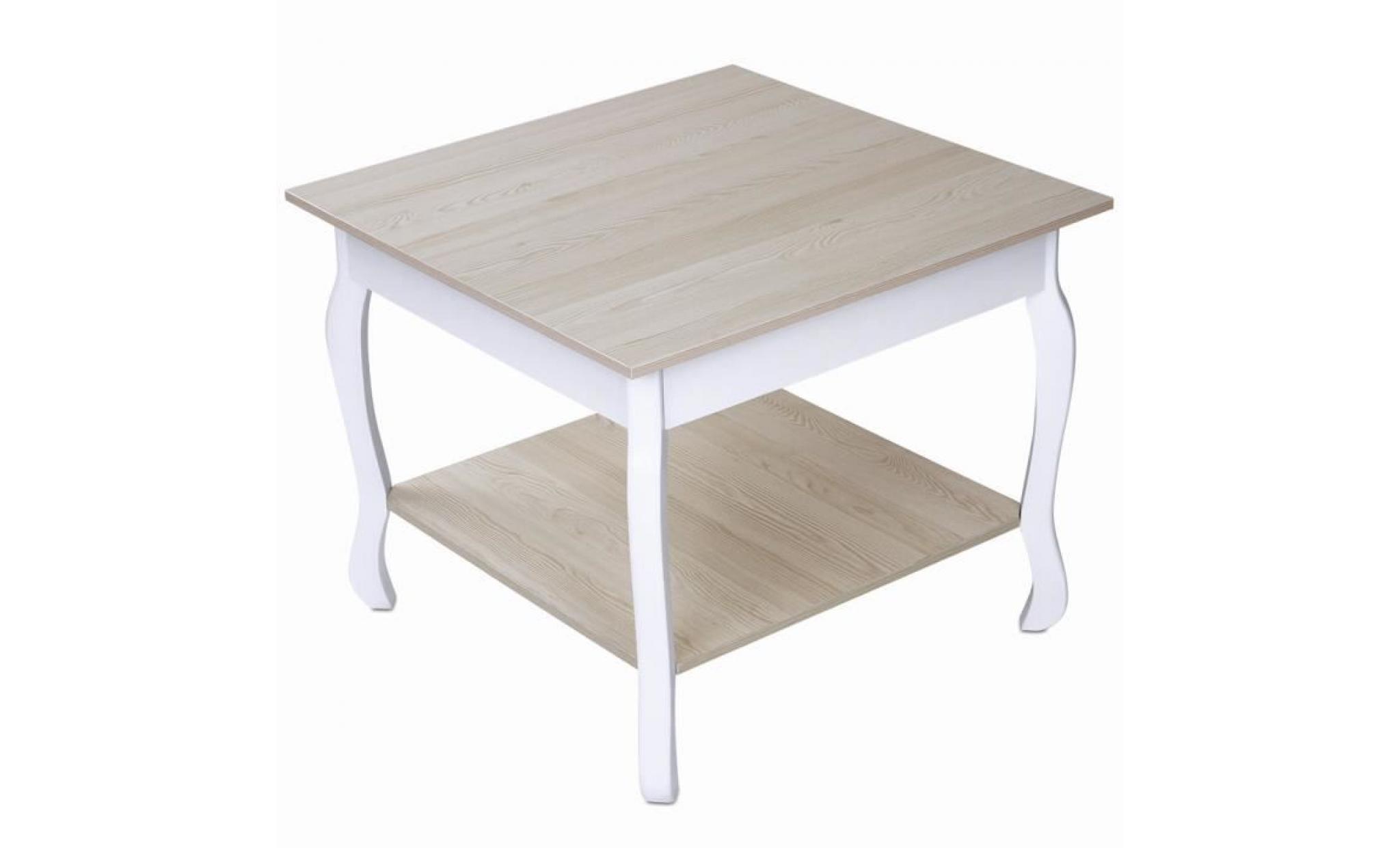 table basse en bois 60 x 60 cm tons naturels meuble de chambre pas cher