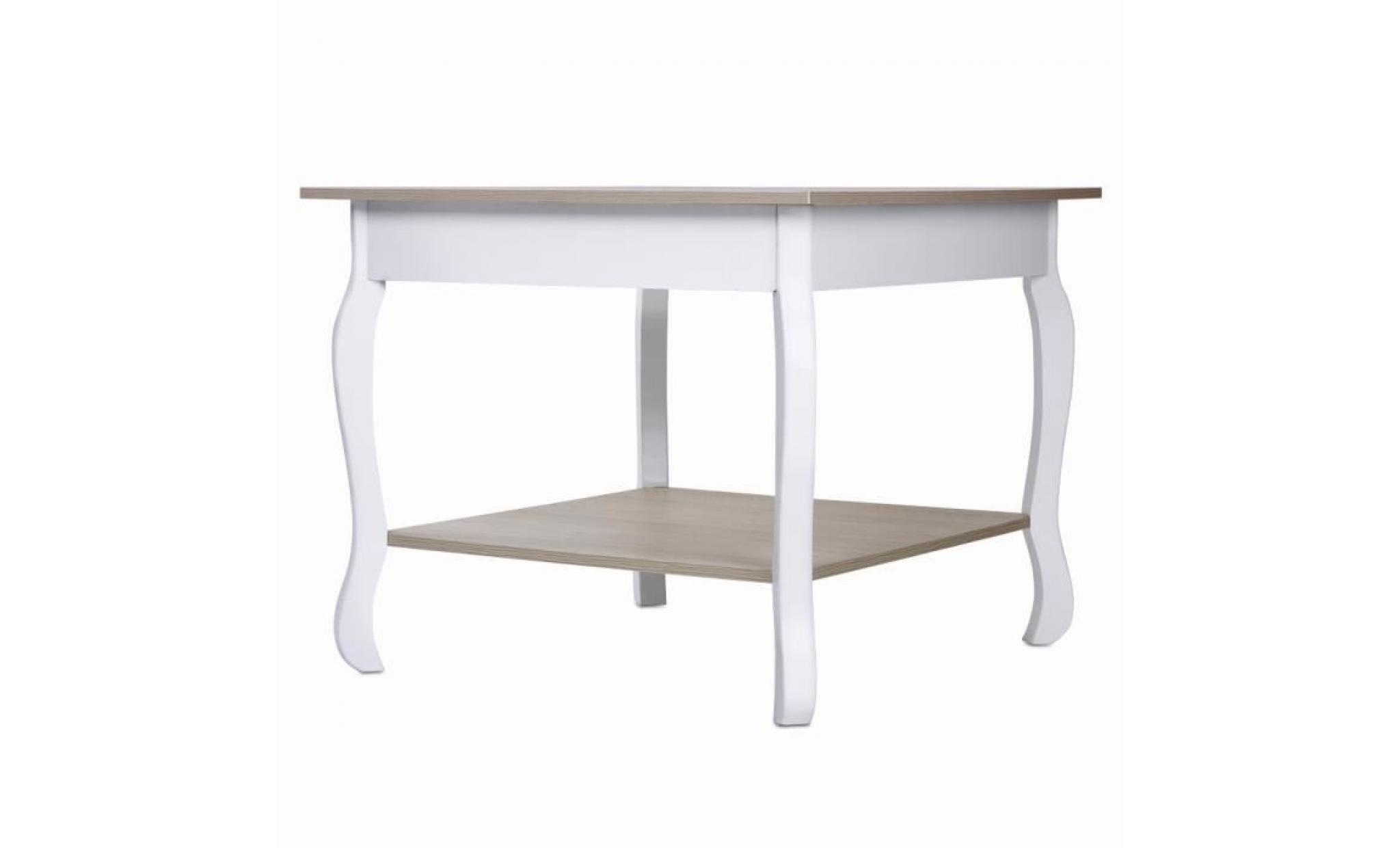 table basse en bois 60 x 60 cm tons naturels meuble de chambre pas cher