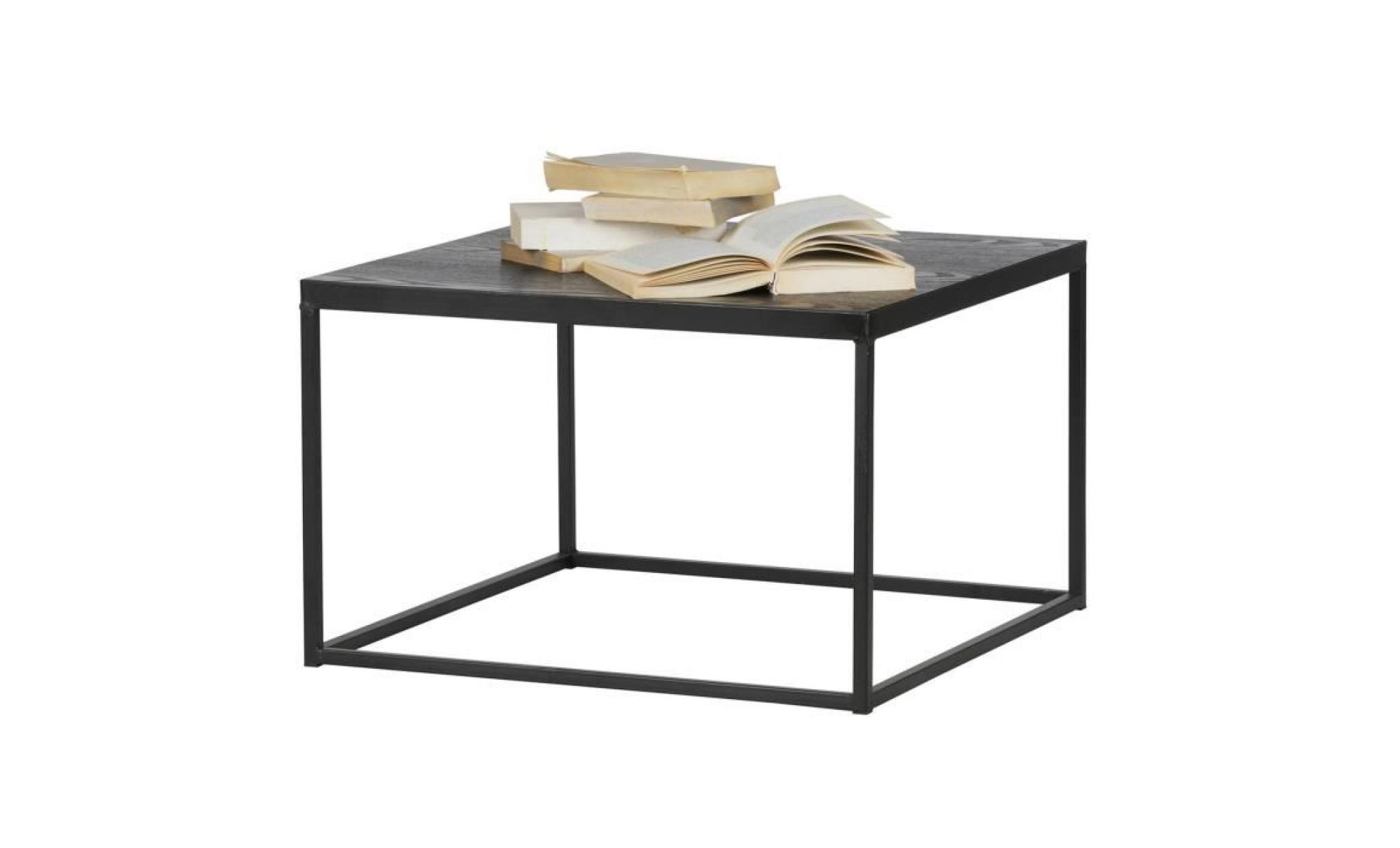 table basse en bois coloris noir   dim : h33 x l55 x p55 cm pas cher