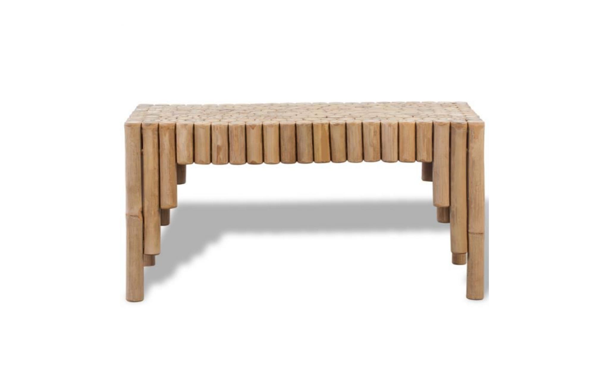 table basse en bois de bambou table de café à salon séjour 70 x 35 x 35 cm pas cher