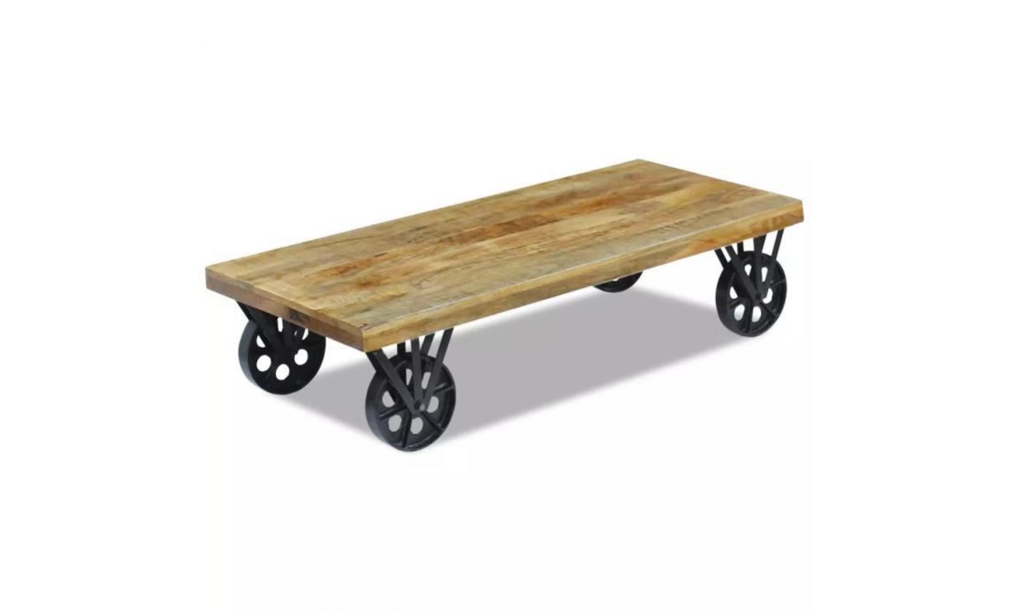table basse en bois de manguier 120 x 60 x 30 cm