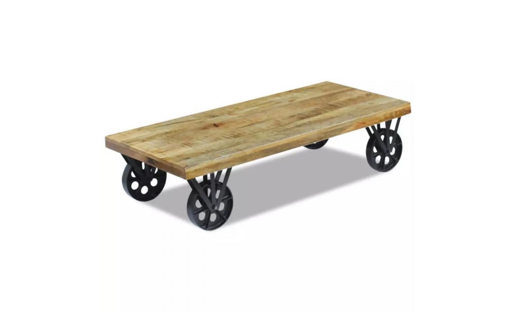 table basse en bois de manguier 120 x 60 x 30 cm pas cher