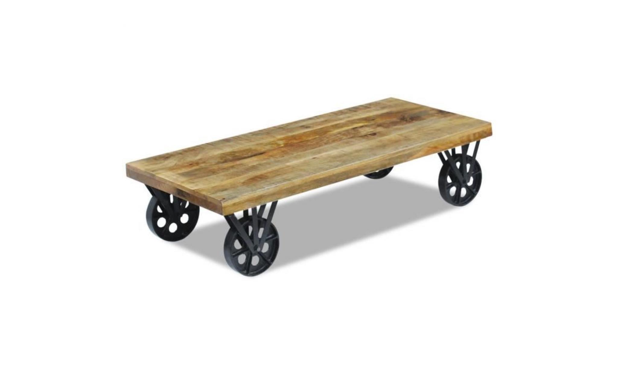 table basse en bois de manguier 120 x 60 x 30 cm pas cher