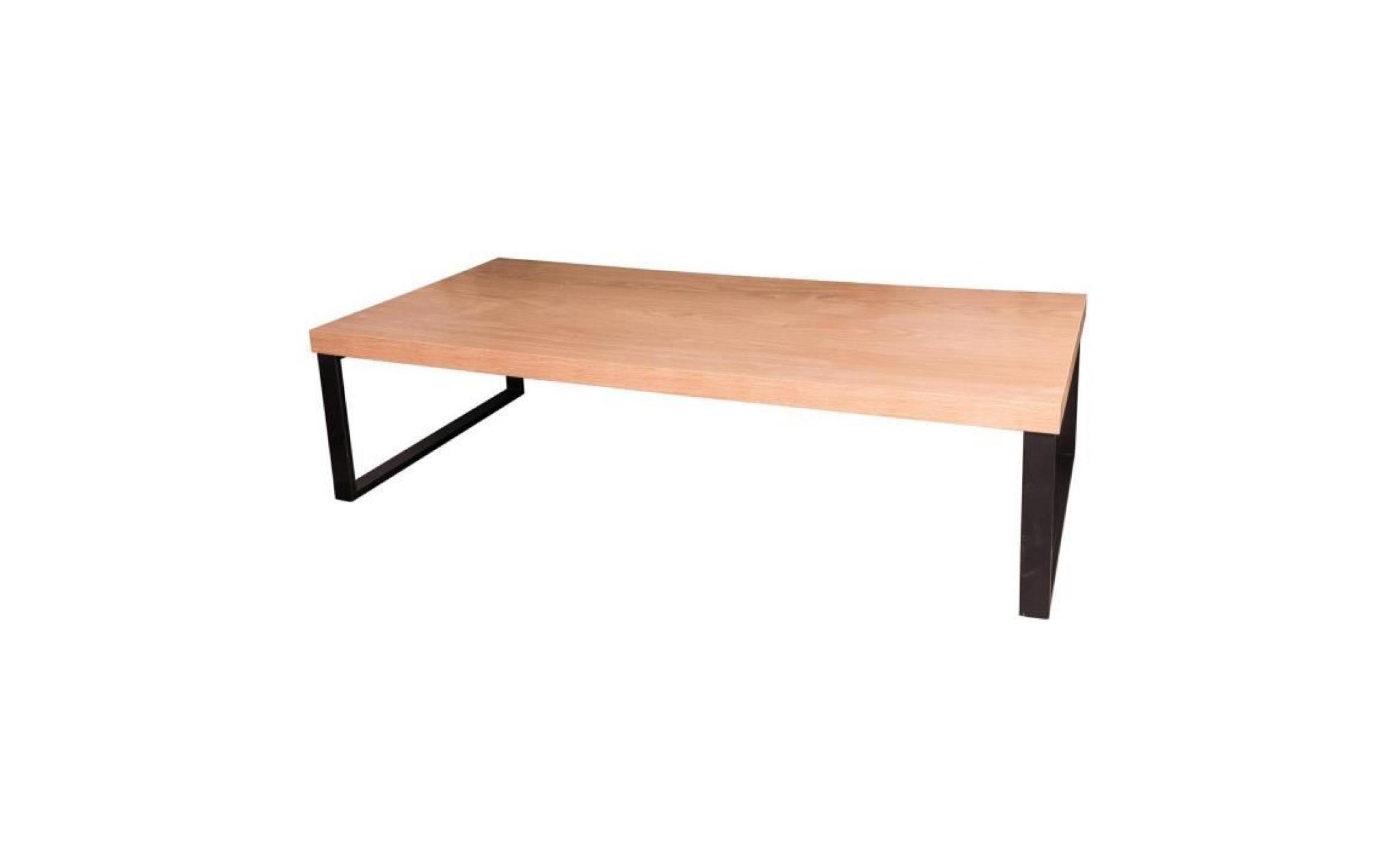 table basse en bois et métal coloris marron   31.5x120x60 cm