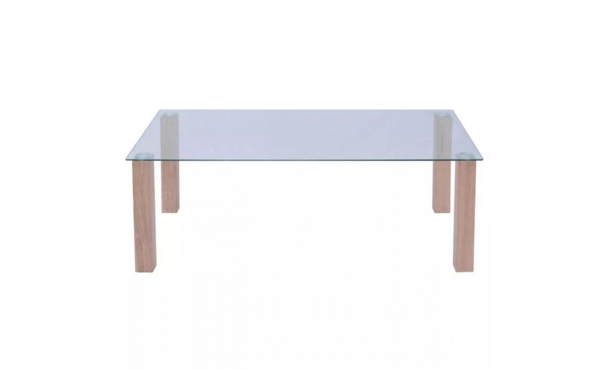 table basse en verre 120 x 60 x 43 cm pas cher