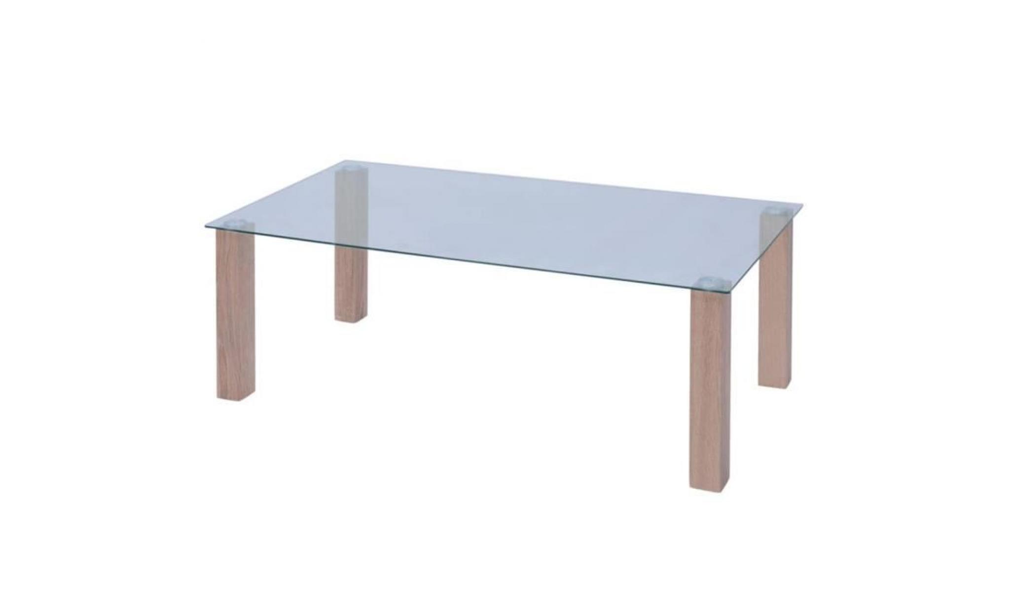 table basse en verre 120 x 60 x 43 cm mode