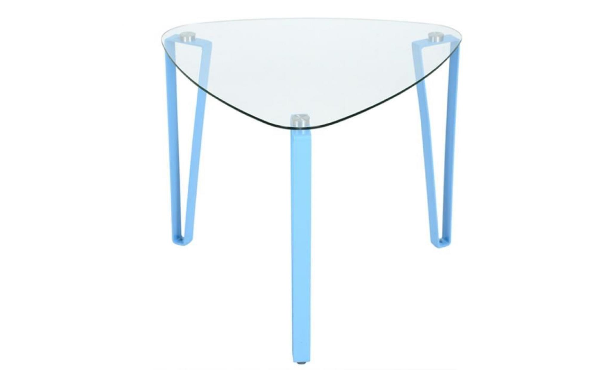 table basse en verre calicosy bleu