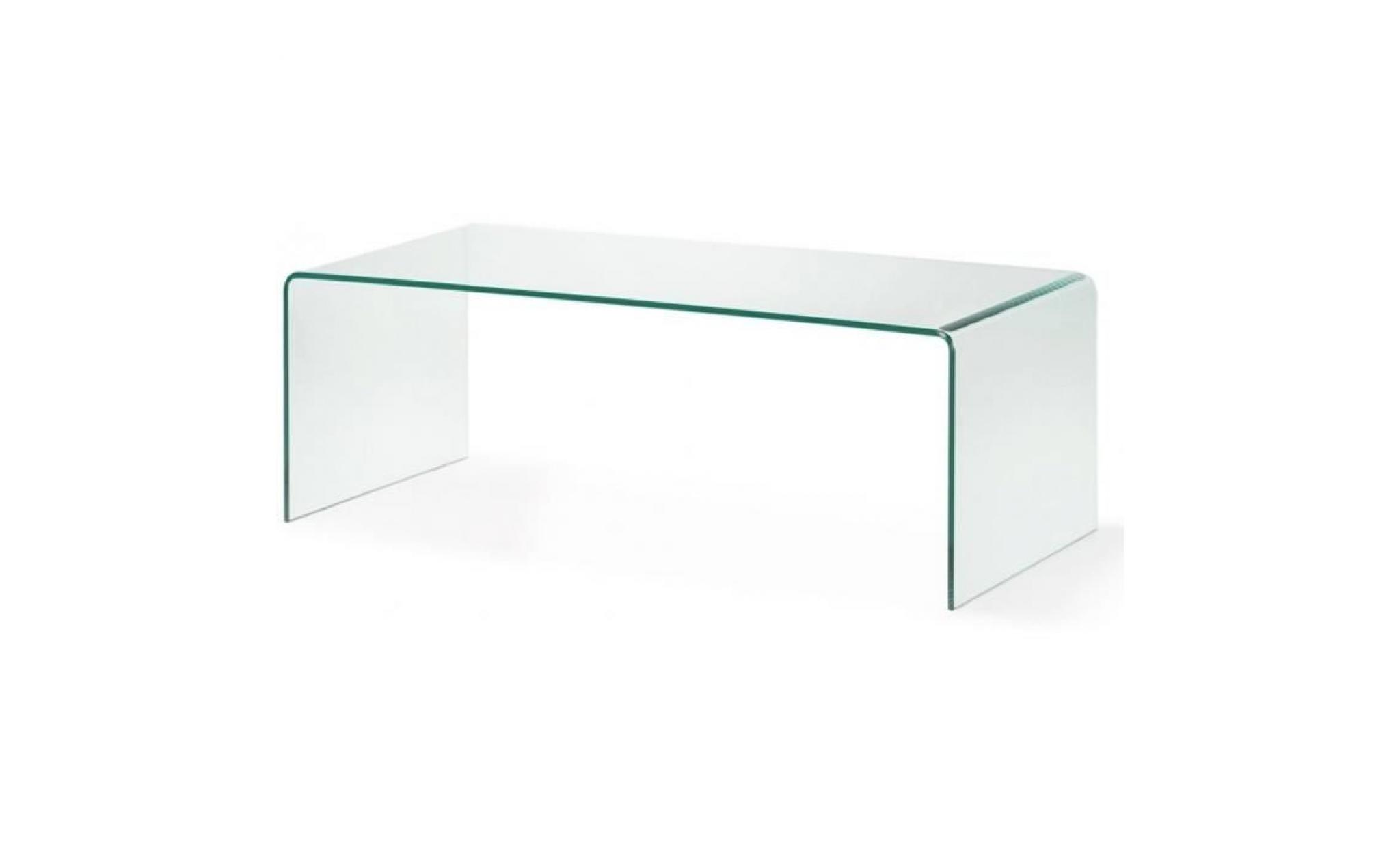table basse en verre transparent courbé en verre de haute qualité livré monté 120 cm x 60 cm collection c omri p 45269 co