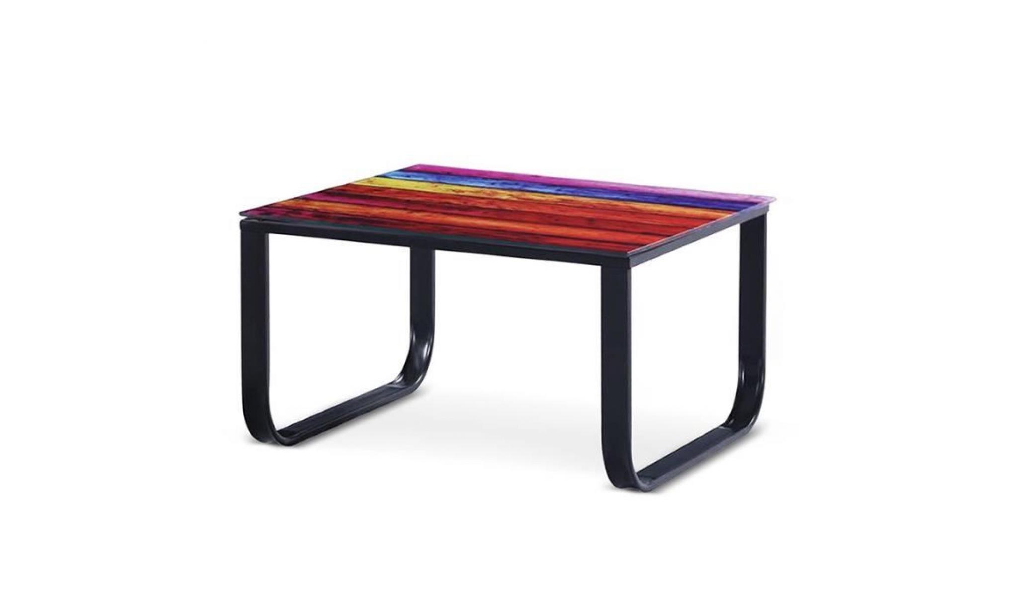 table basse en verre trempé pure design gildo   multicolore