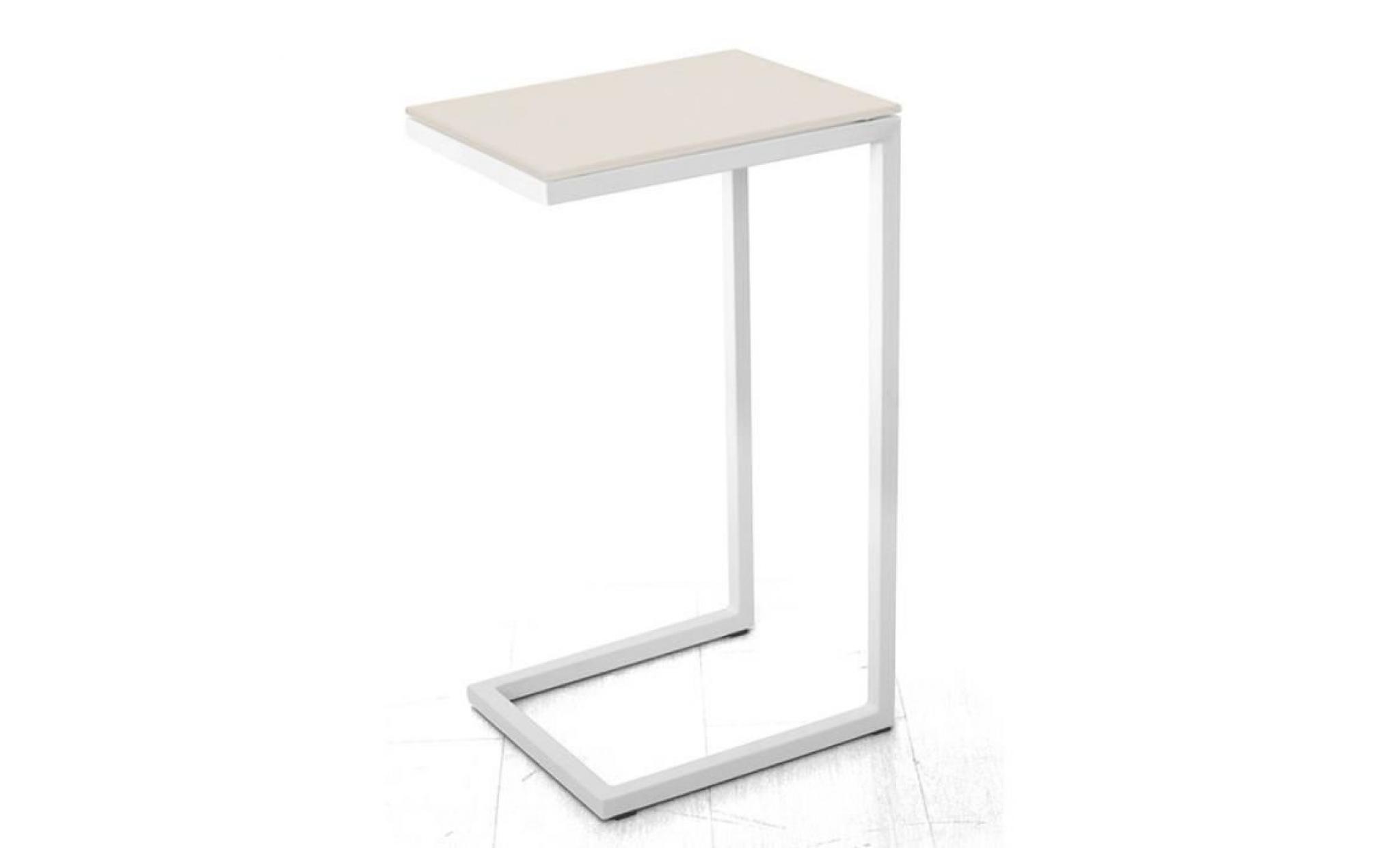 table basse en verre trempé pure design logico   blanc