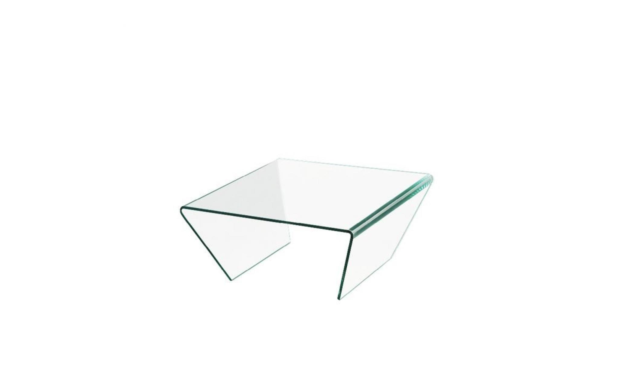 table basse en verre zigzag 100 x 100 cm alina zendart sélection transparent